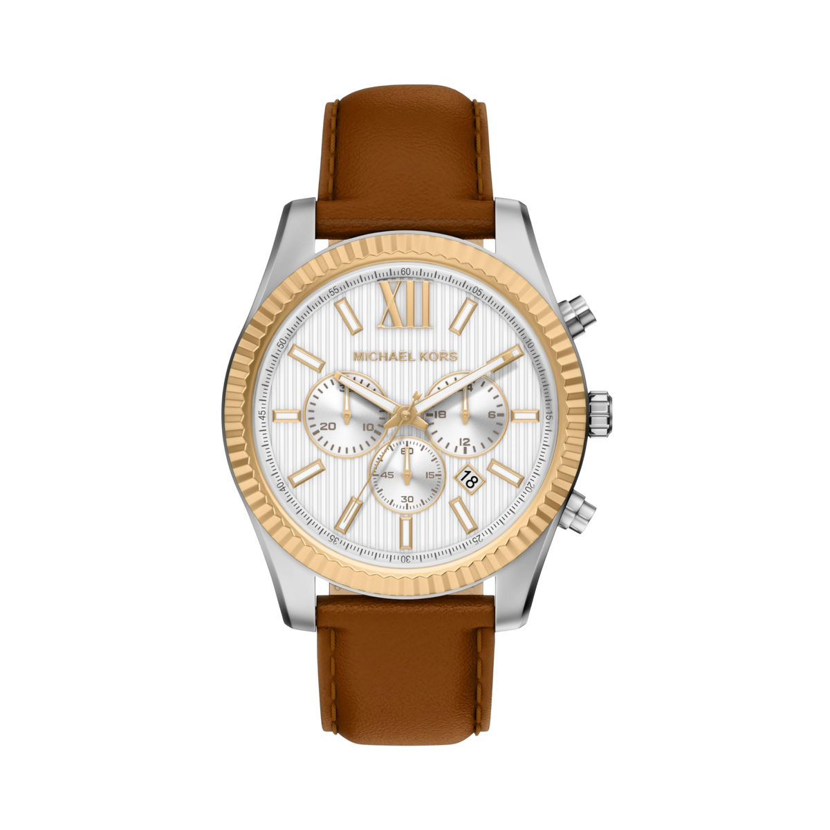 Michael Kors Men Lexington Leather Watch - Two Tone Brown
