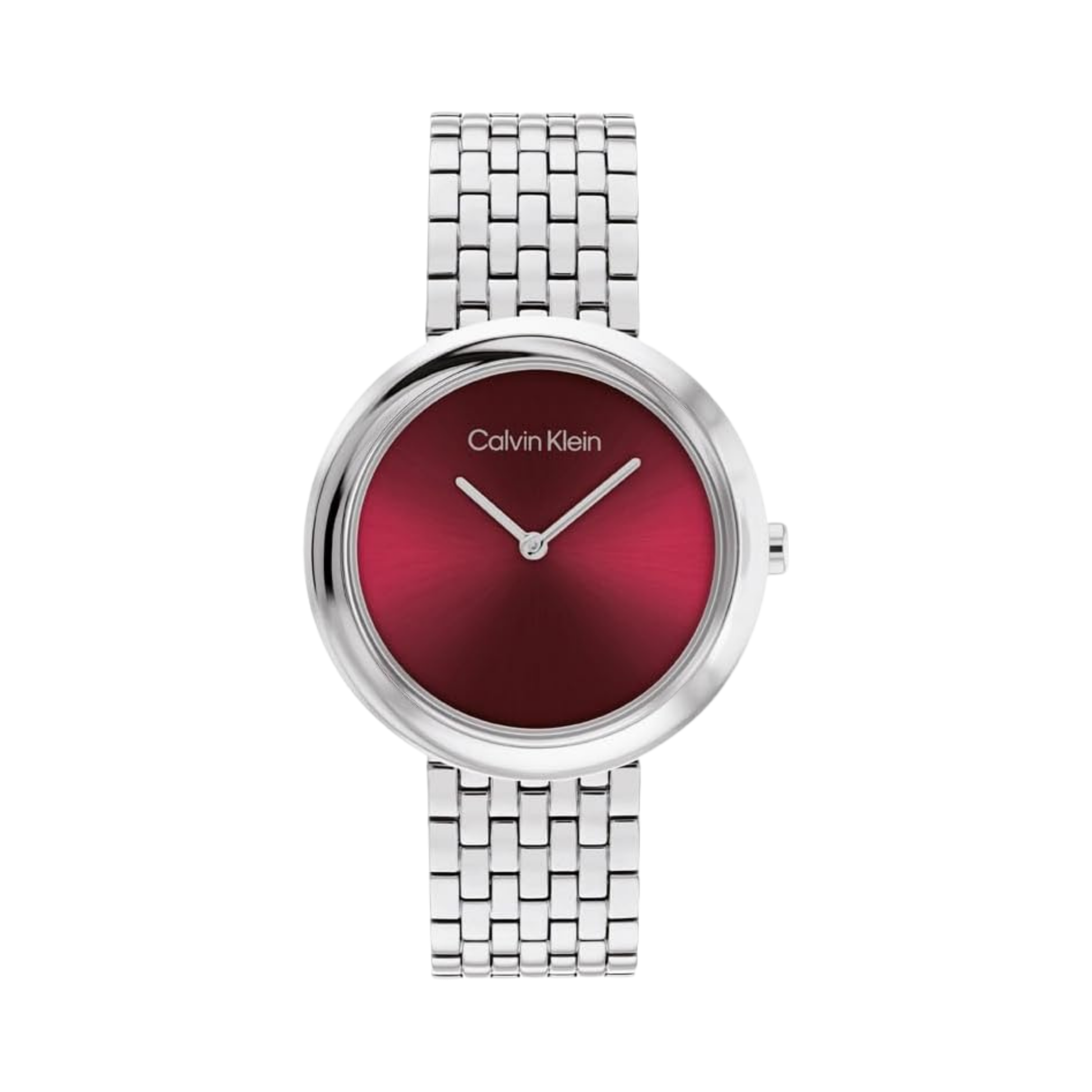 Calvin Klein Women Twisted Bezel Stainless Steel Watch - Silver