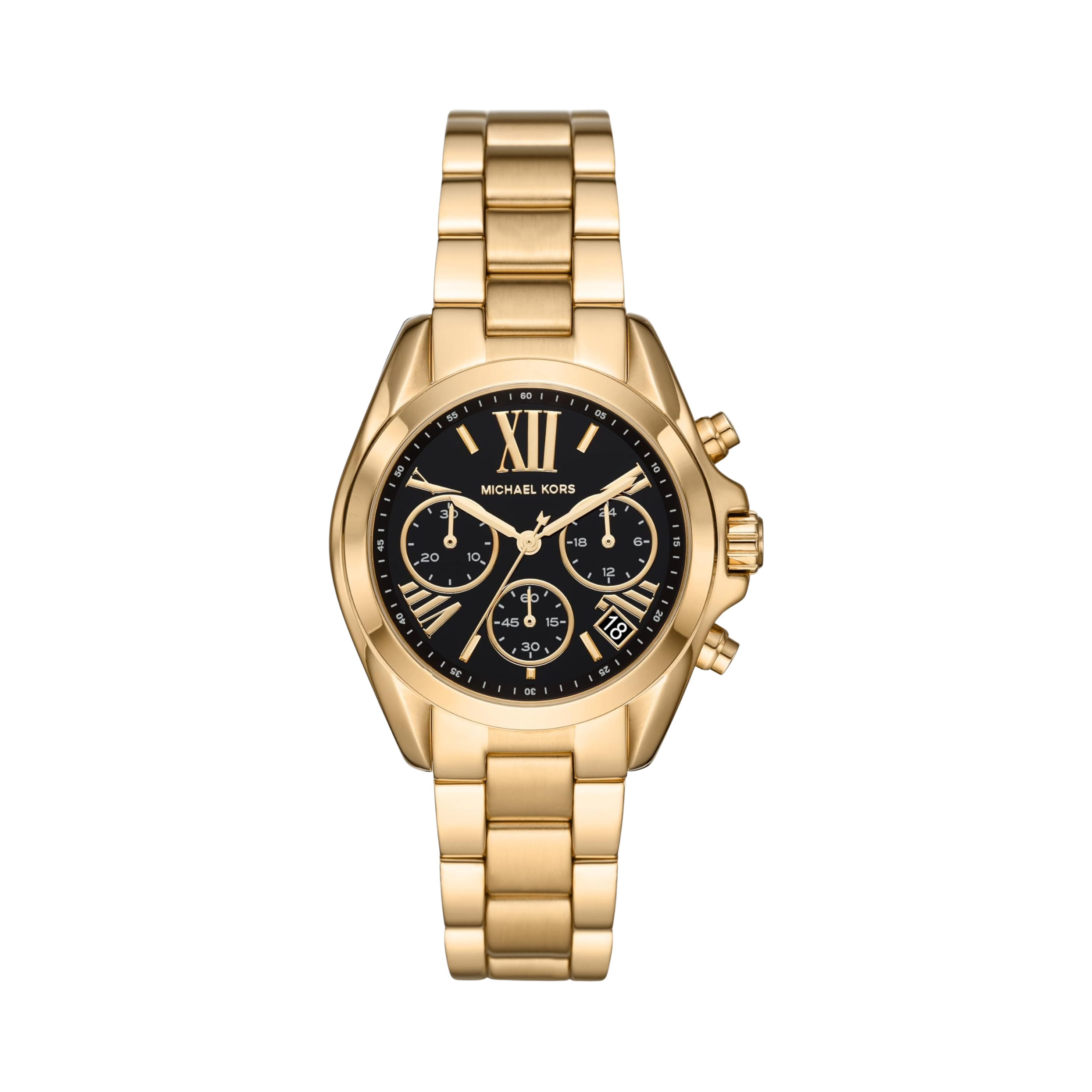 Michael Kors Women Bradshaw Stainless Steel Chronograph Watch - Gold Black