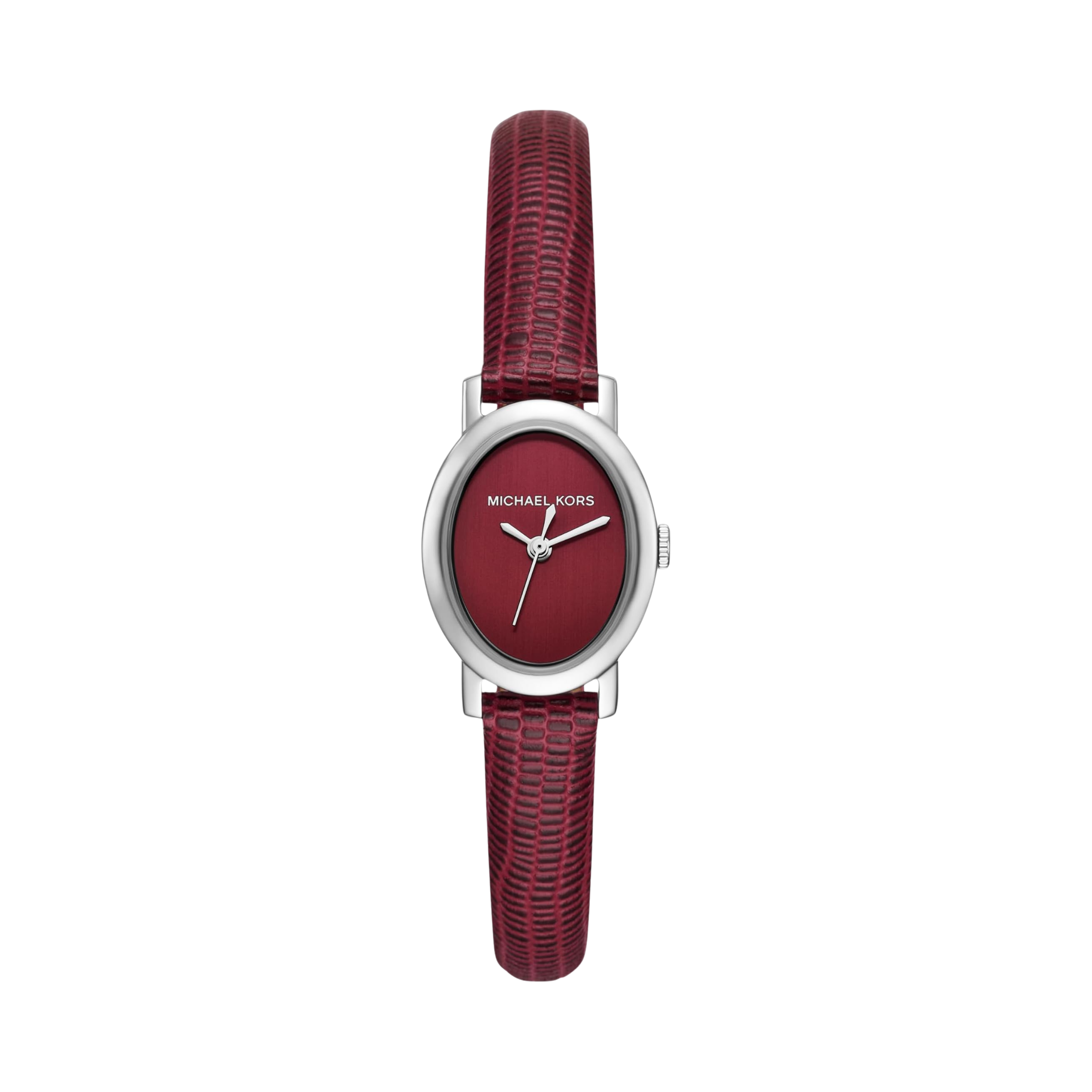 Michael Kors Women Maude Three Hand Leather Watch - Oxblood