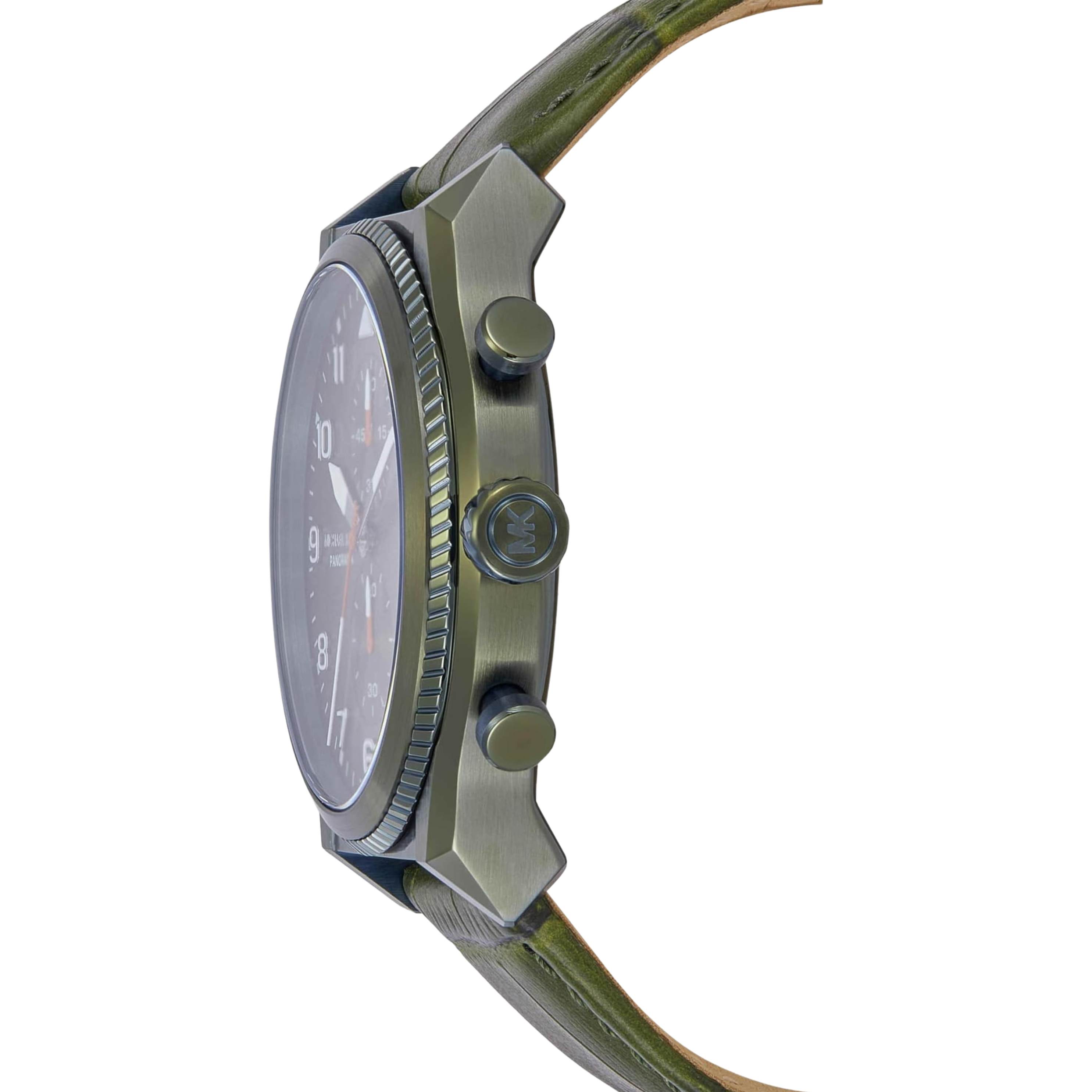 Michael Kors Men Panorama Leather Band Watch - Green Band