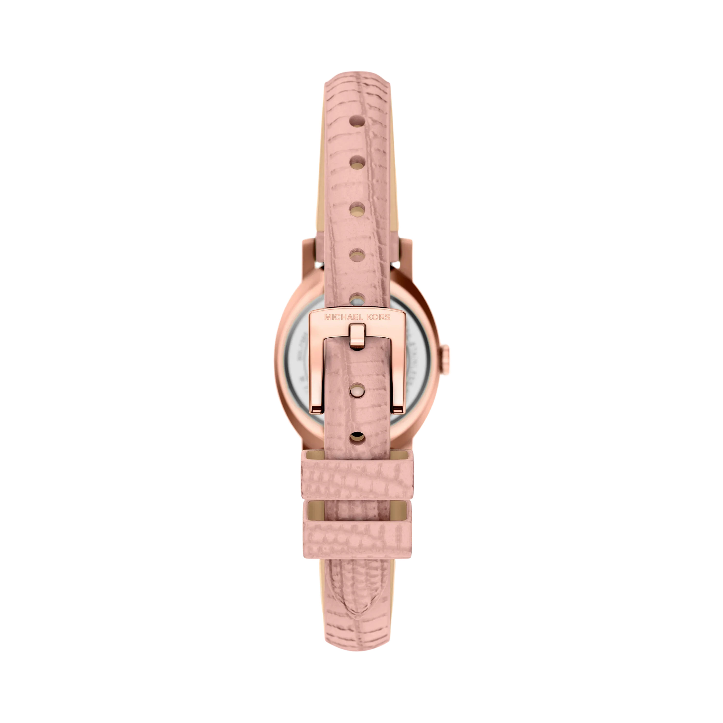 Michael Kors Women Petite Maude Rose Gold Tone and Lizard Embossed Leather Watch - Primrose