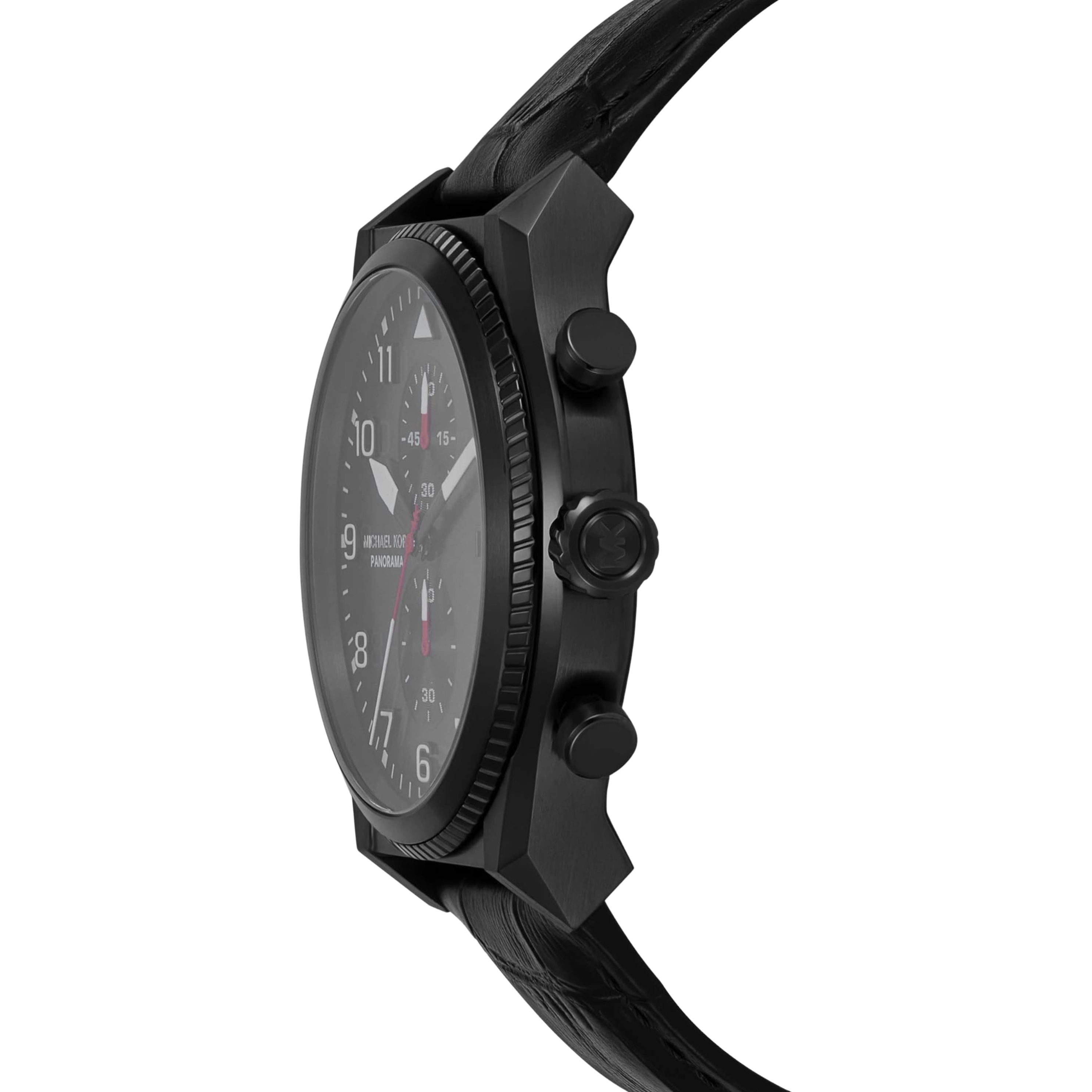 Michael Kors Men Panorama Leather Band Watch - Black Band