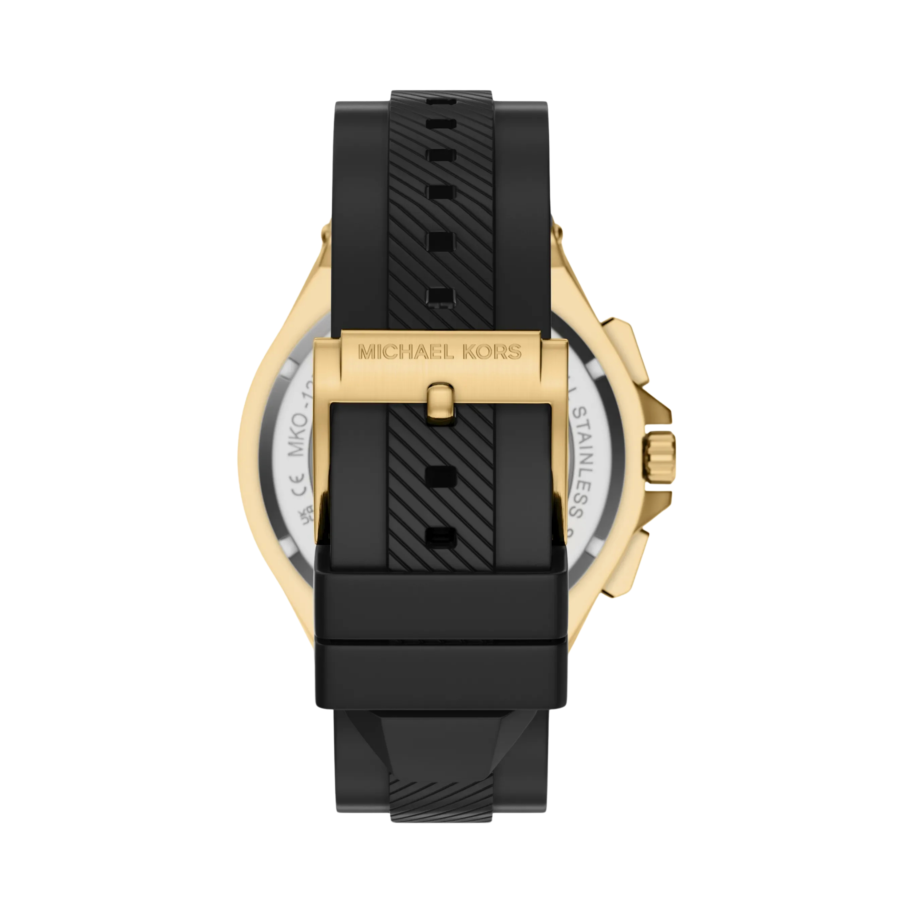 Michael Kors Men Oversized Lennox Gold Tone and Silicone Watch - Gold Black