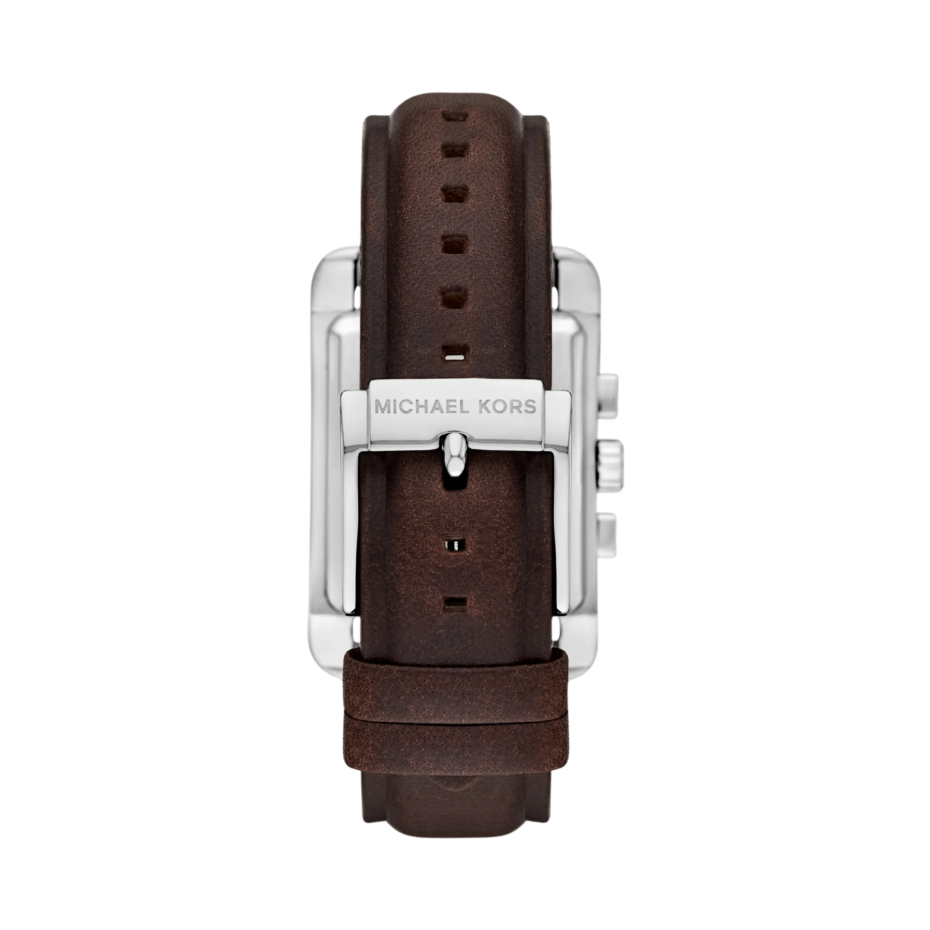 Michael Kors Women Monroe Silver Tone and Leather Watch - Silver Brown