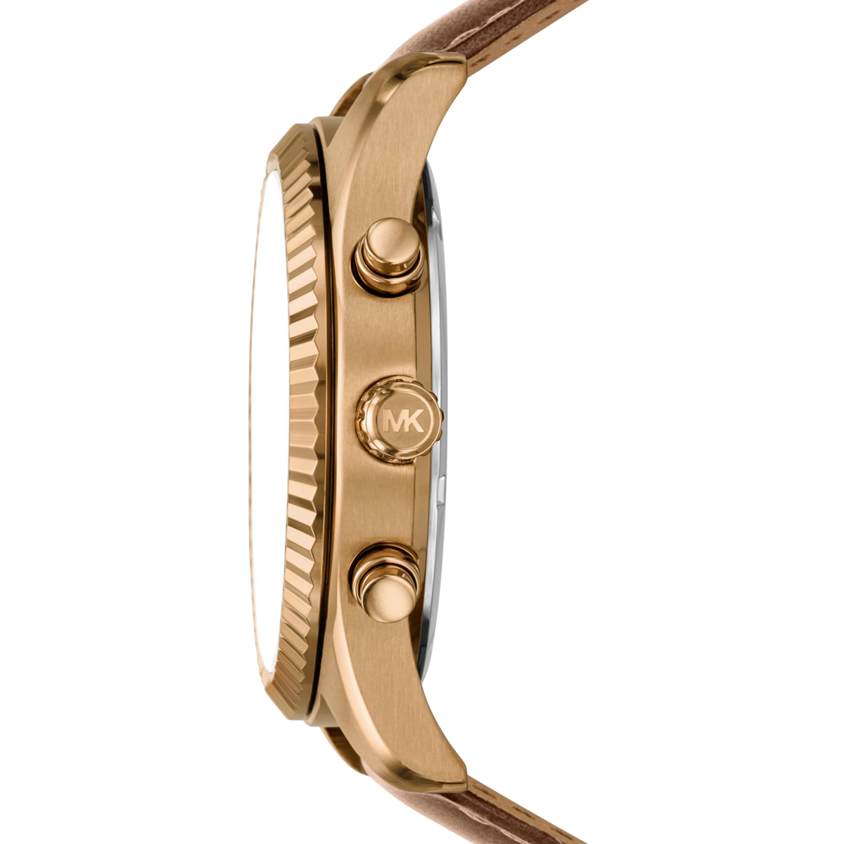 Michael Kors Men Lexington Leather Watch - Beige Gold Brown