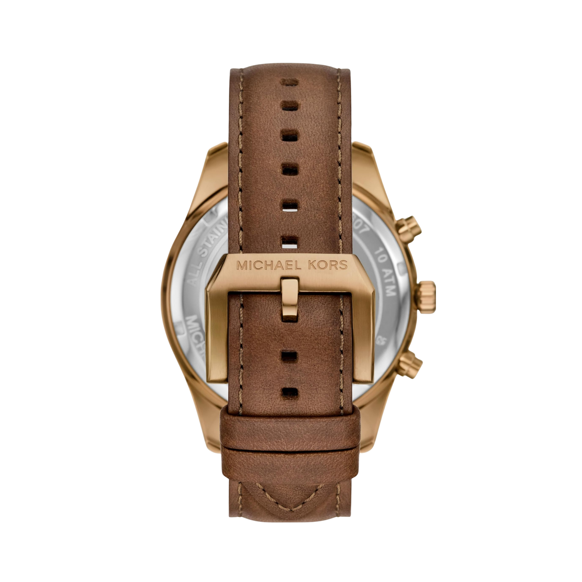 Michael Kors Men Lexington Leather Watch - Beige Gold Brown