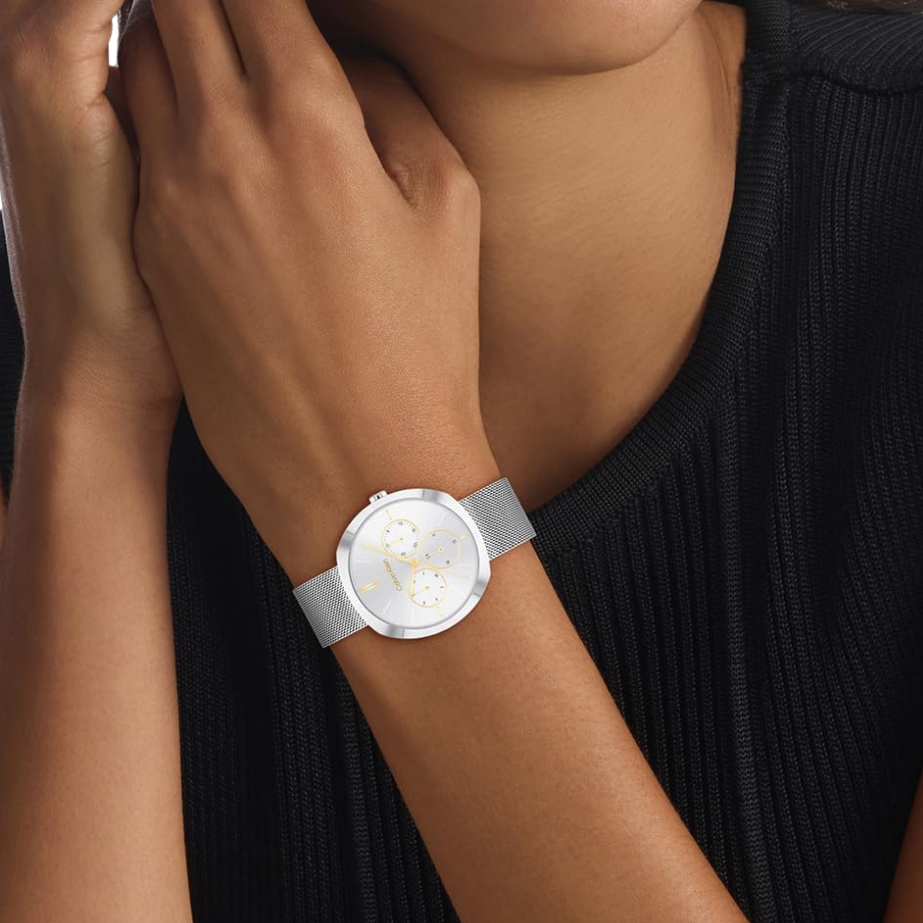 Calvin Klein Women Shape Quartz Multi Function Watch - Silver
