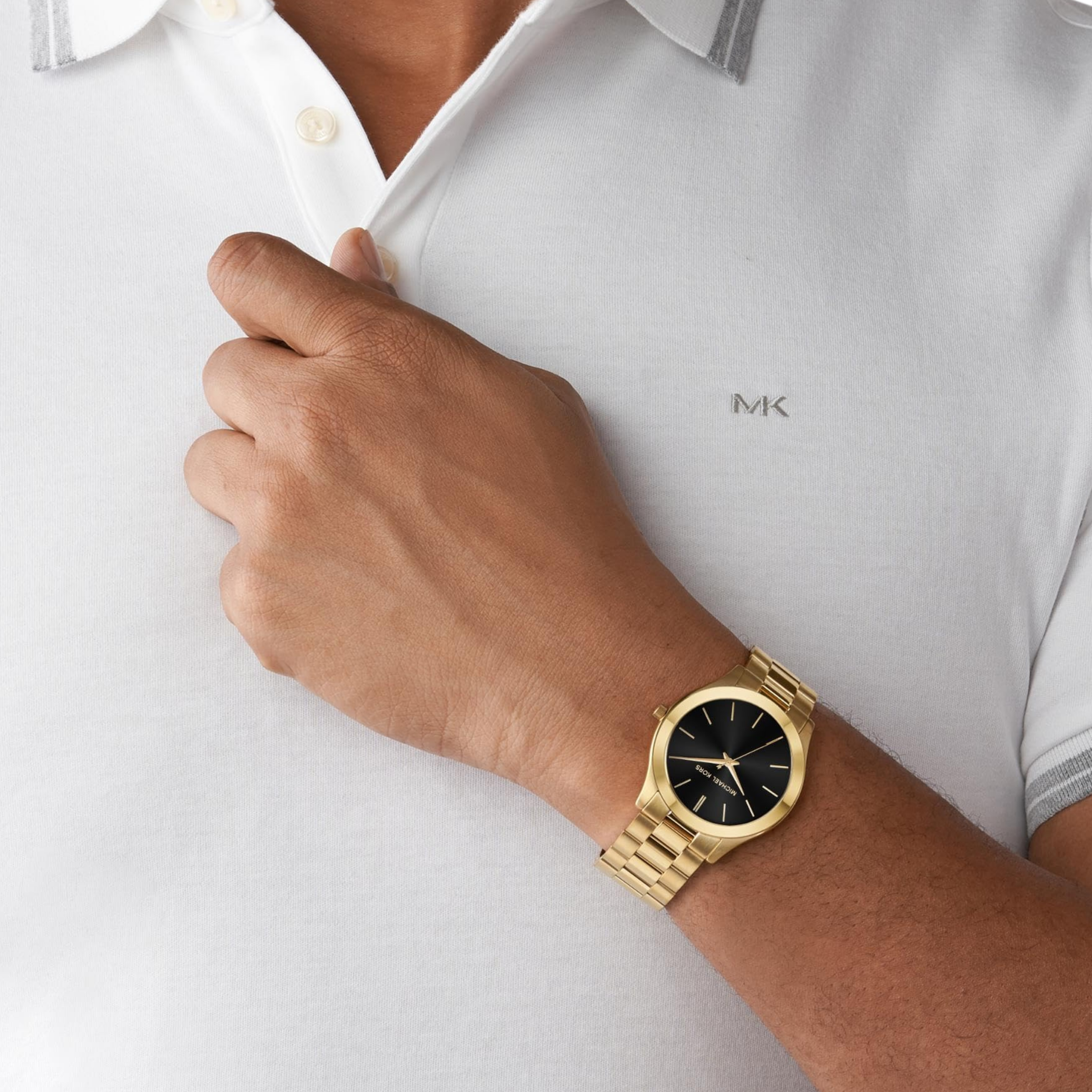 Michael Kors Men Oversized Slim Runway Watch - Gold Black