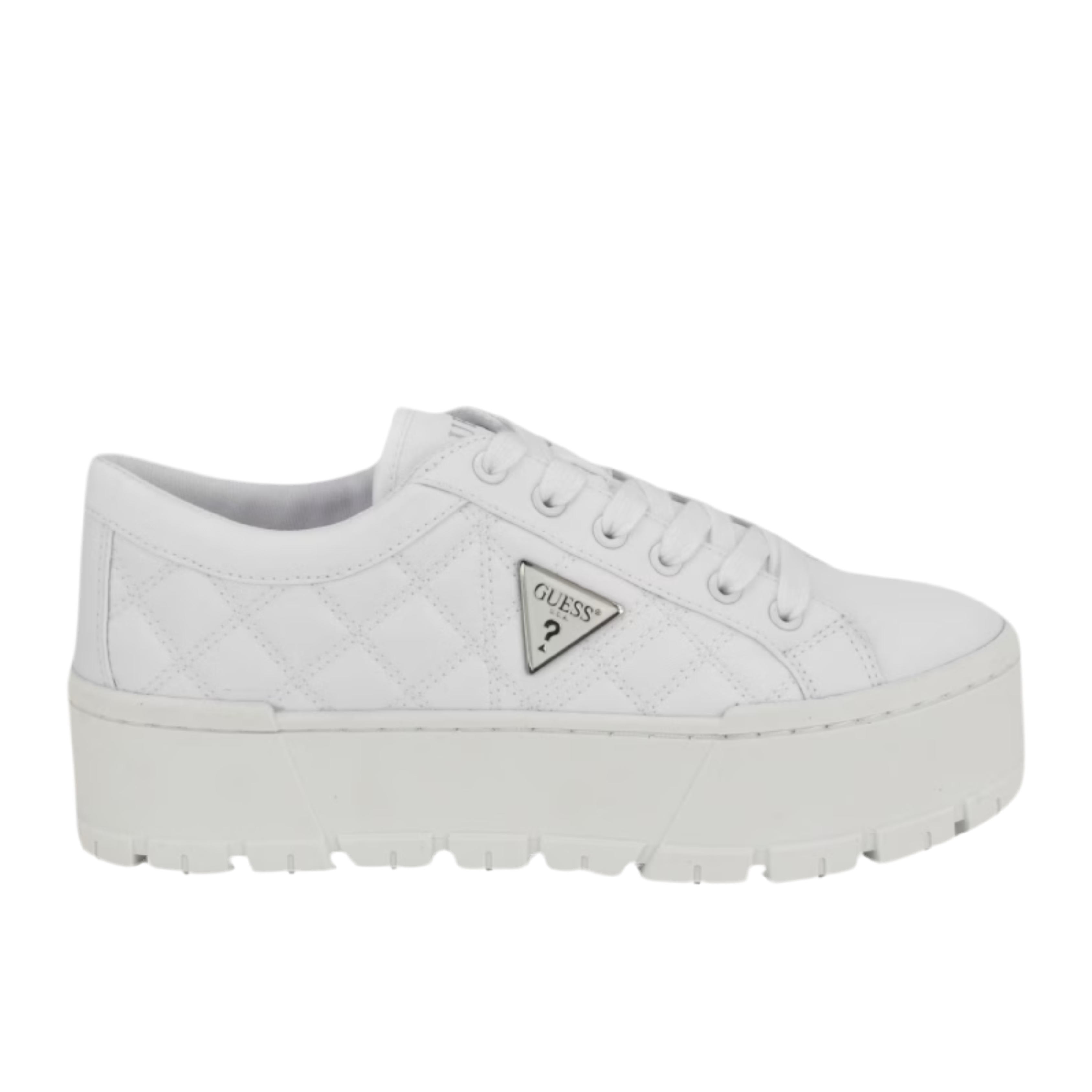 Guess Women Tesie Quilted Platform Sneakers - White