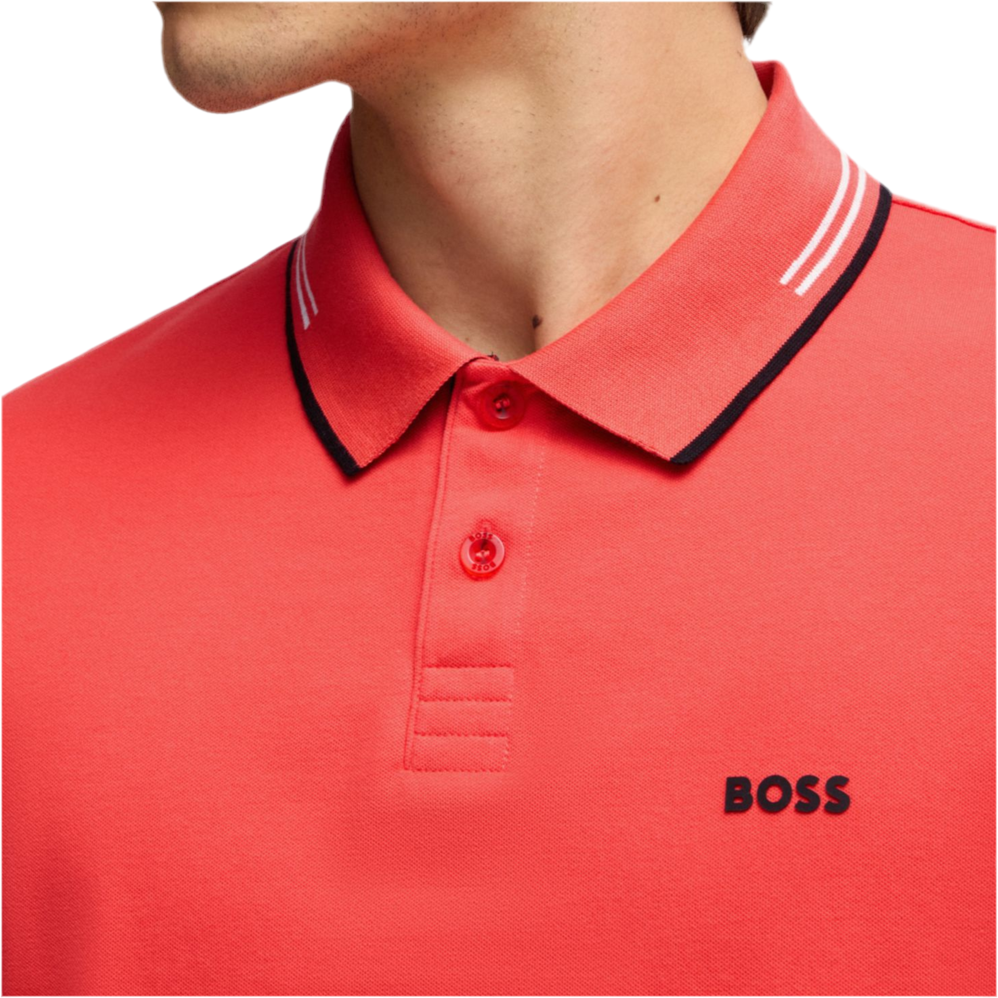 Hugo Boss Men Stretch Cotton Slim Fit Polo Shirt - Light Red