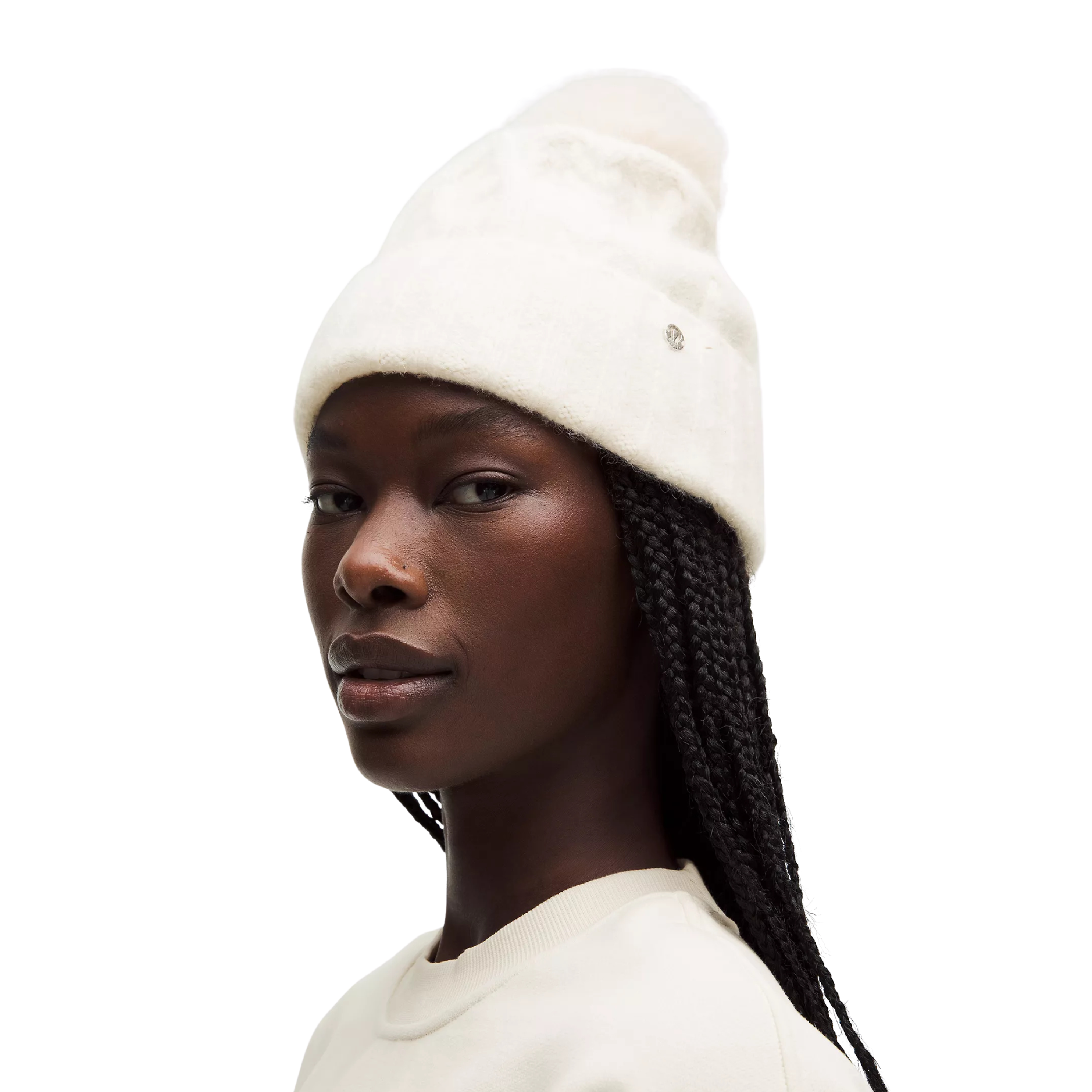 Lululemon Alpaca Wool-Blend Cable-Knit Pom Beanie - Light Ivory
