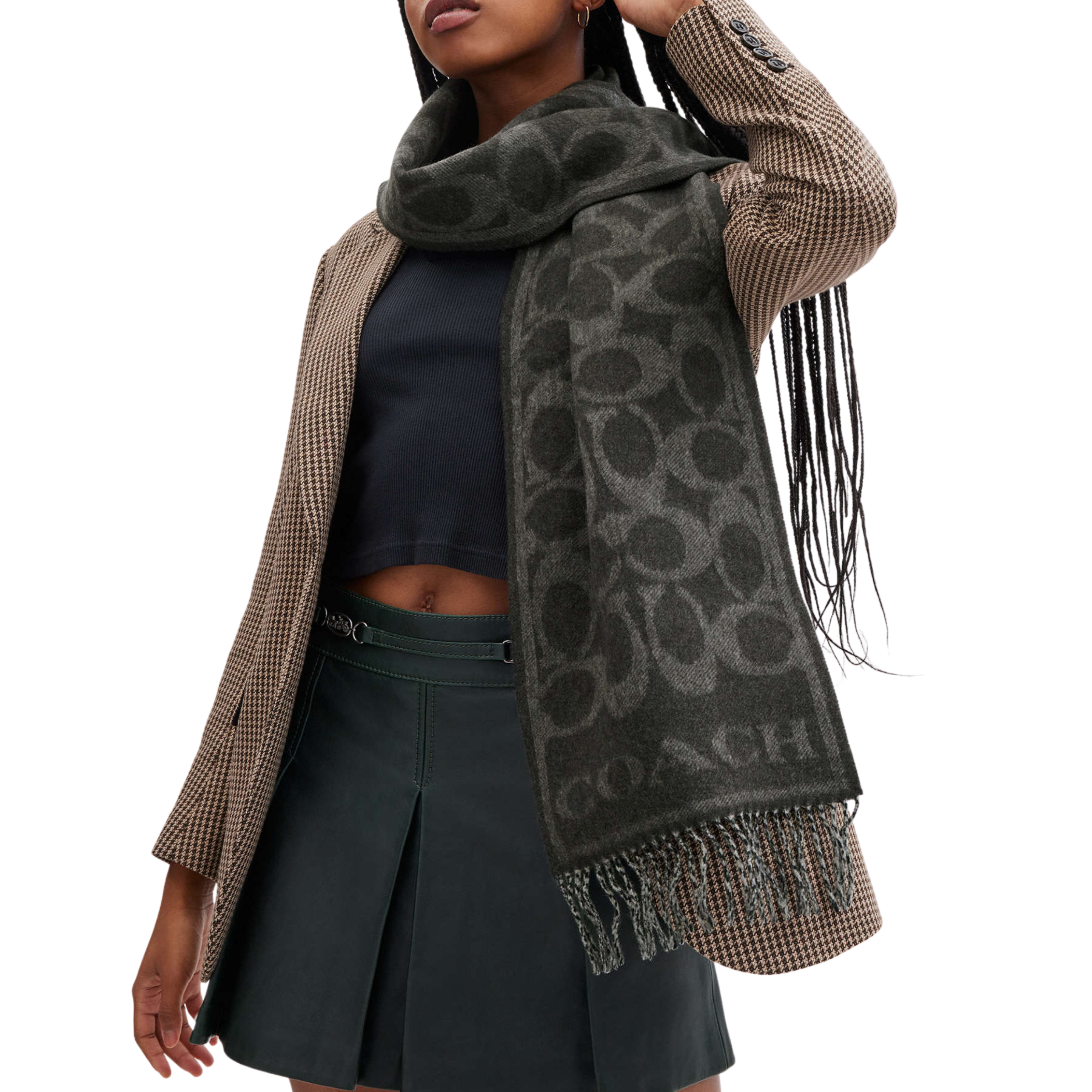 Coach Reversible Signature Cashmere Muffler - Black