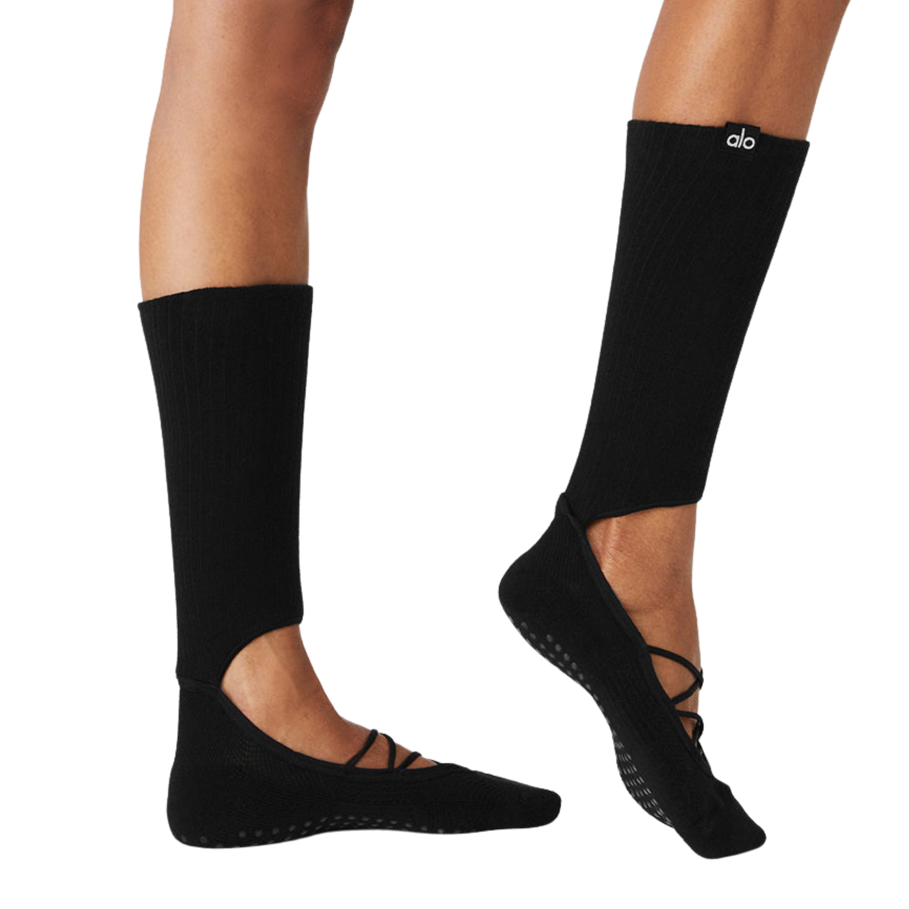 Alo Strappy Siren Grip Sock - Black