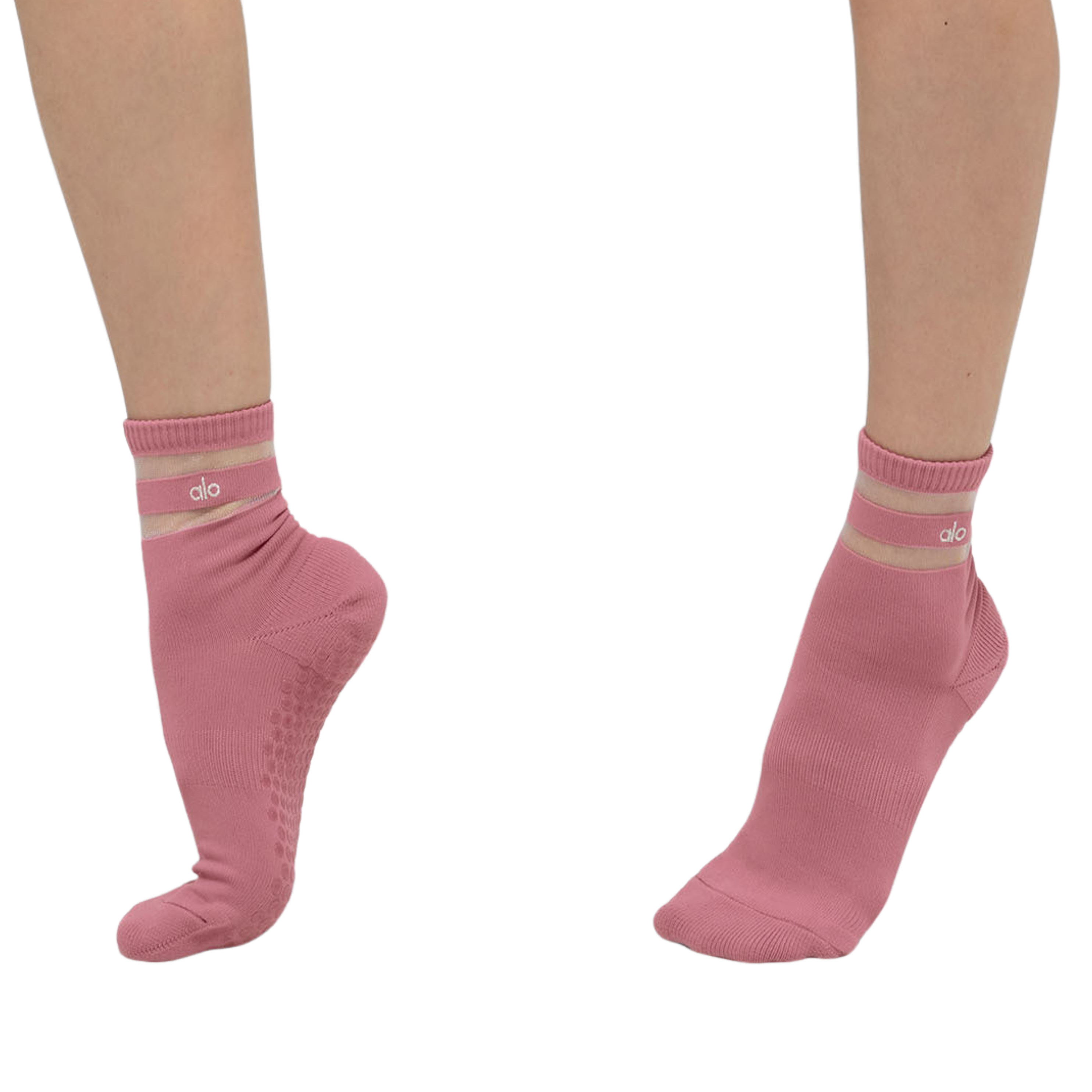 Alo Pulse Grip Sock - Pink Wild Rose