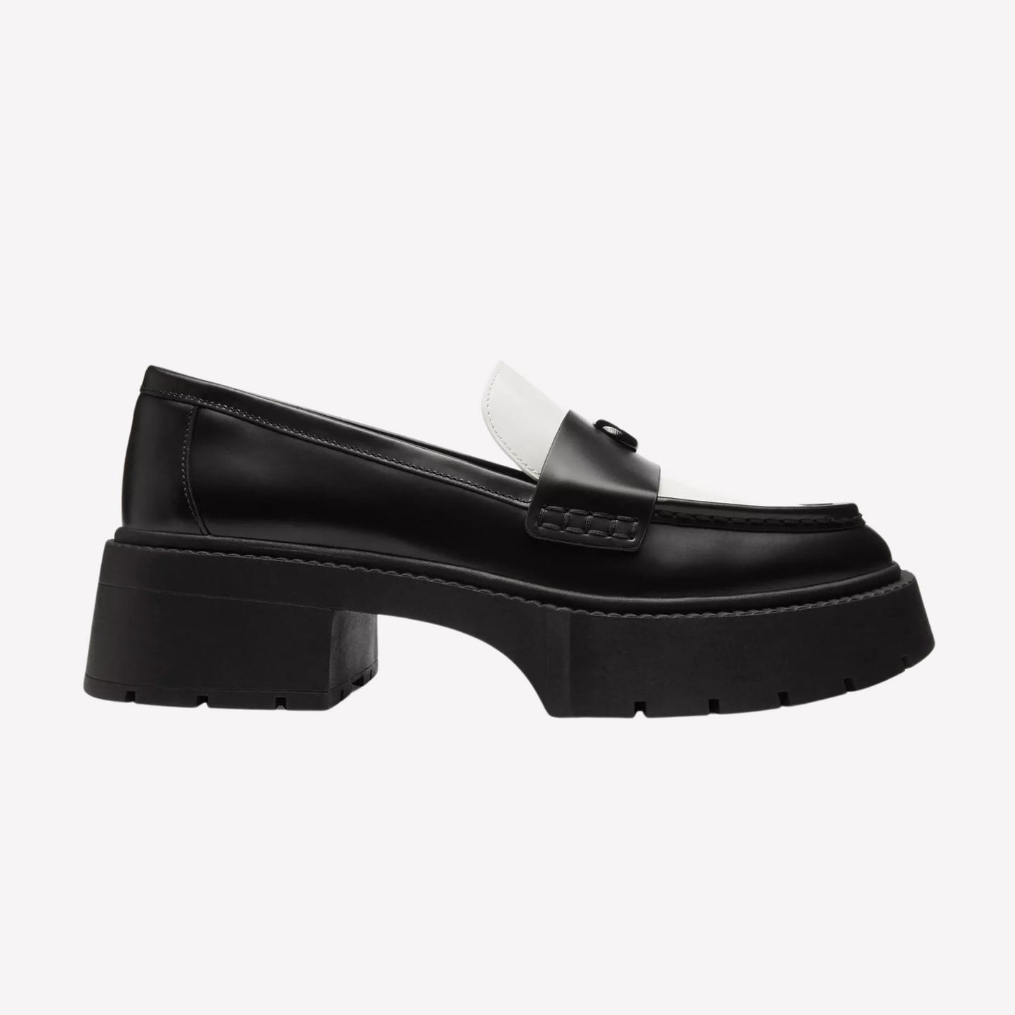 COACH Women's Leah Platform Loafer - Black Optic White
