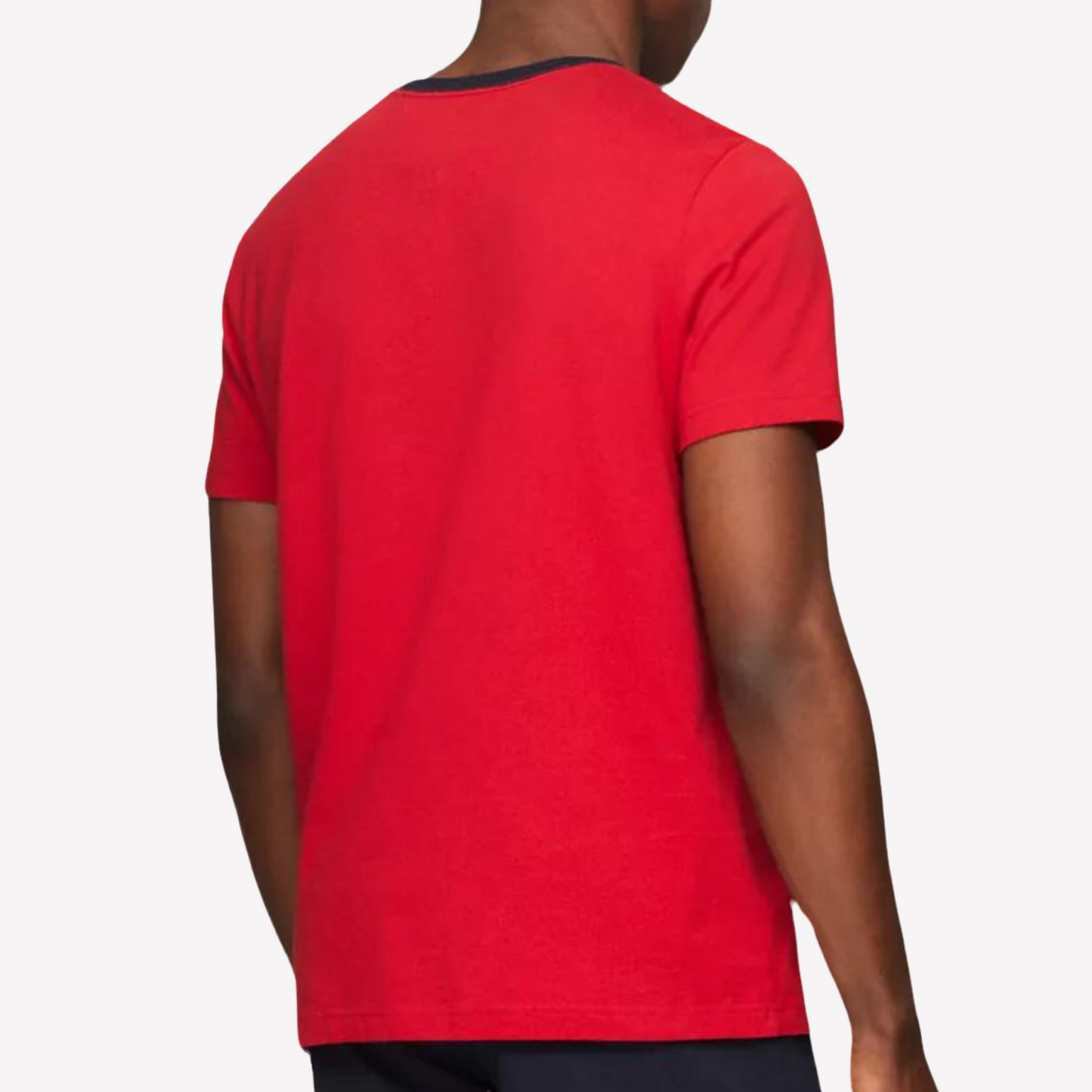 Tommy Hilfiger Men Flag Logo Ringer T-Shirt - Primary Red