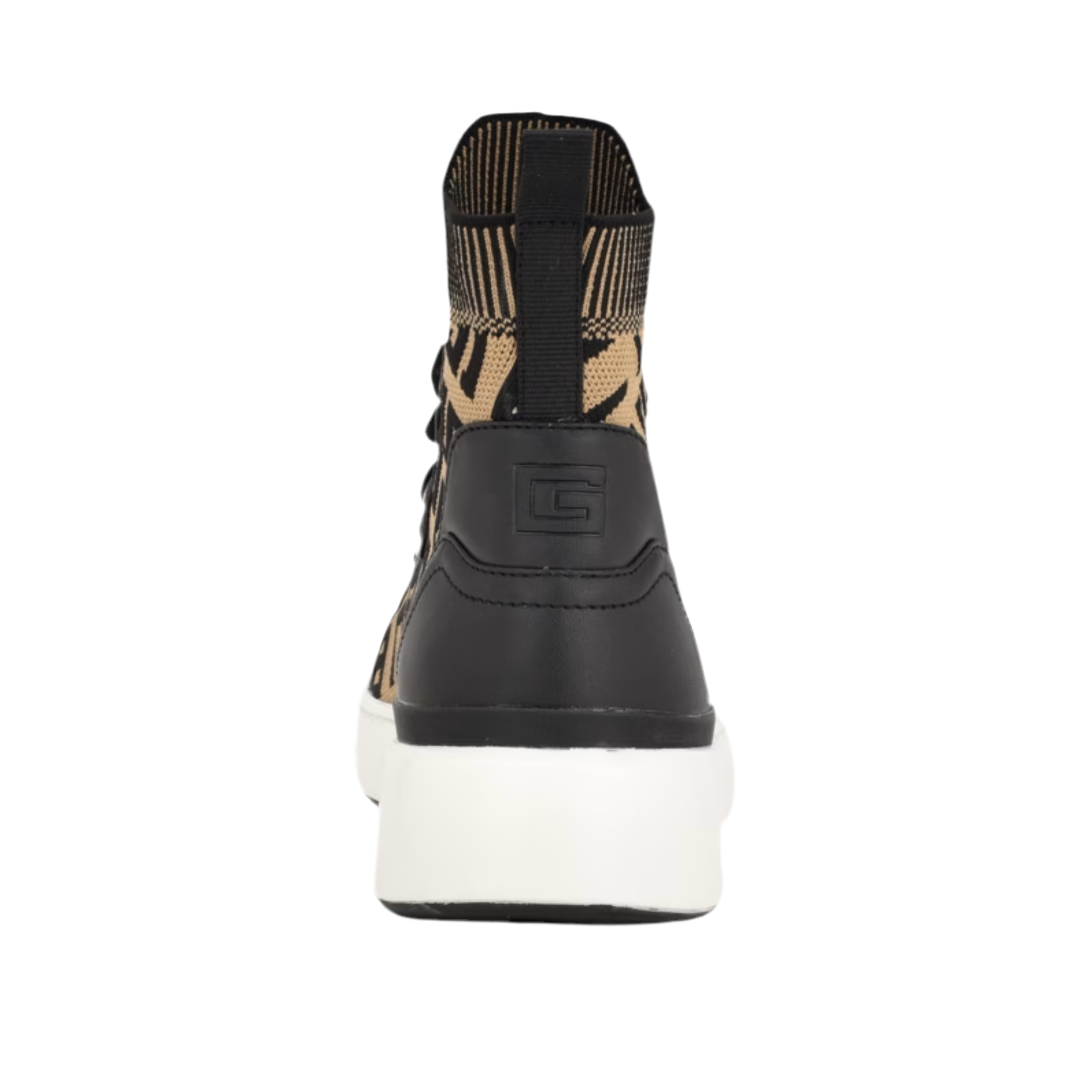 Guess Unisex Mannen Logo Knit High-Top Sneakers - Brown