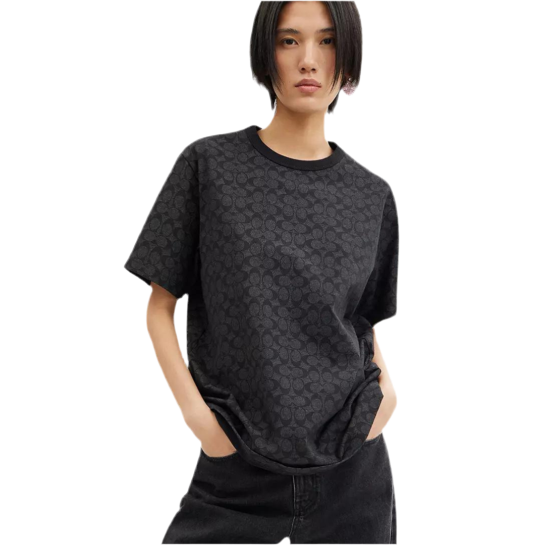 COACH Unisex Signature T Shirt - Charcoal