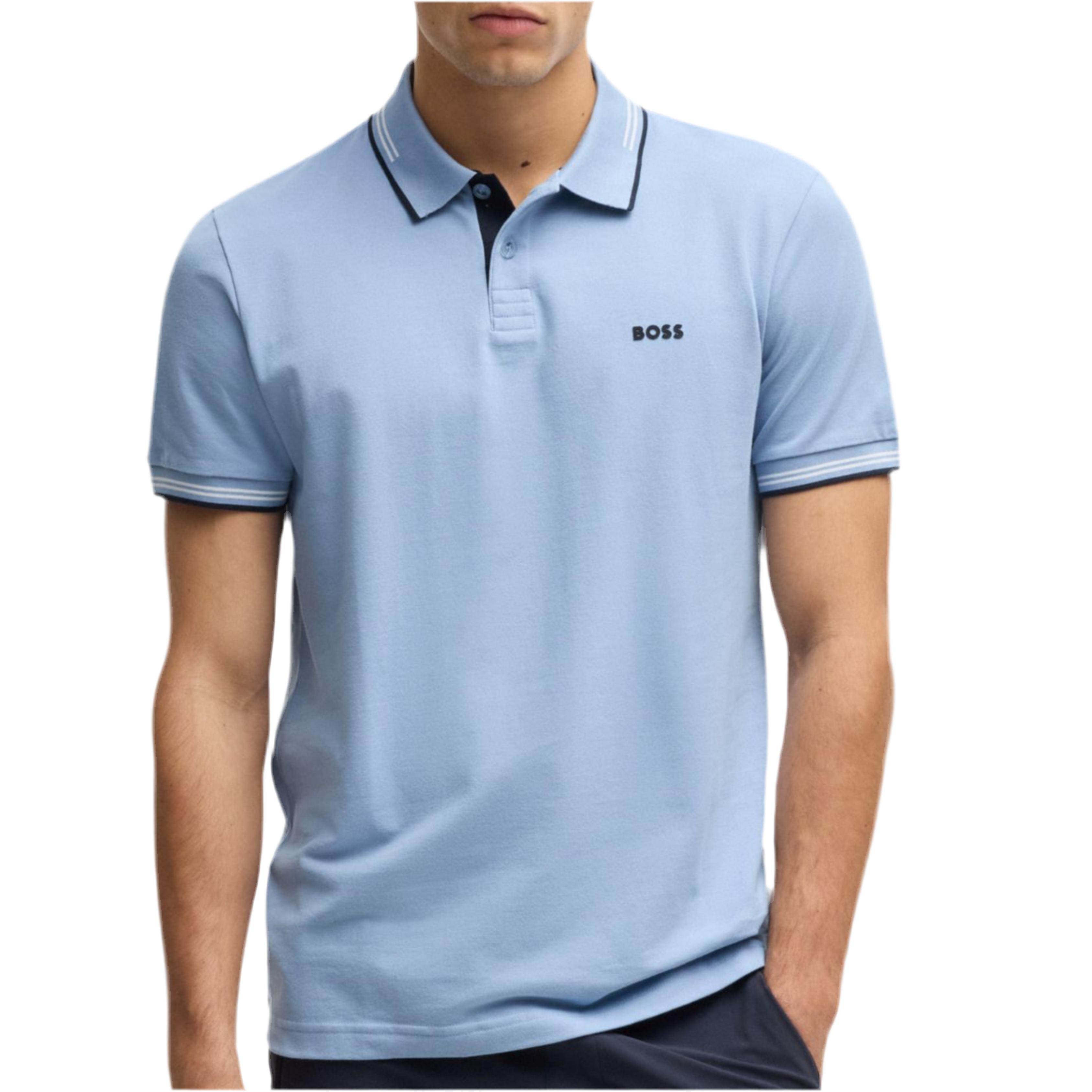 Hugo Boss Men Stretch Cotton Slim Fit Polo Shirt - Light Blue