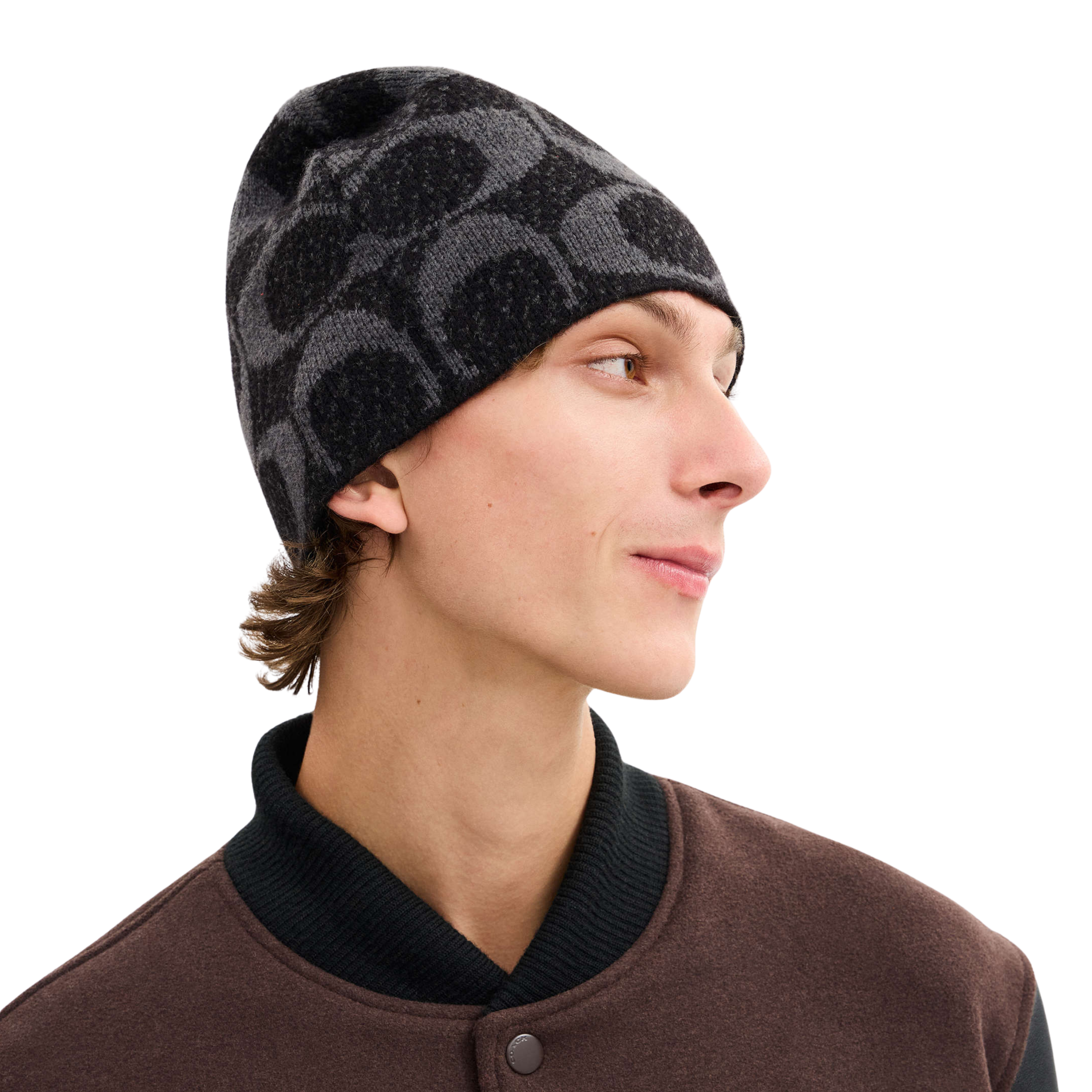 Coach Maxi Signature Knit Beanie - Black