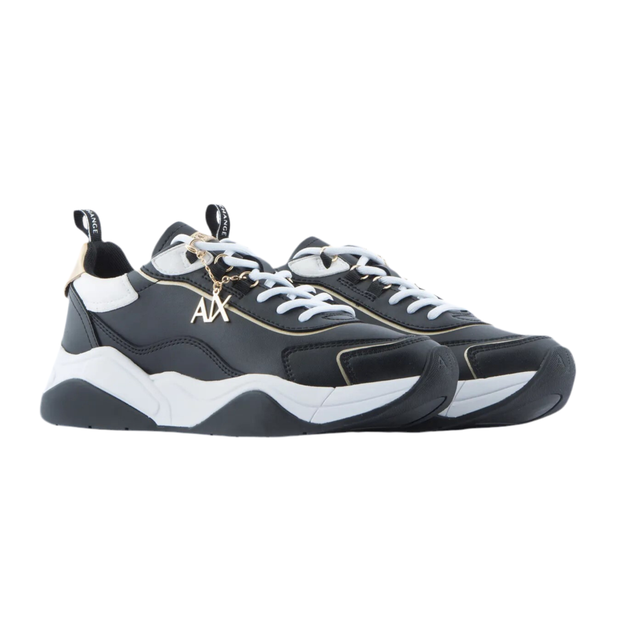 Armani Exchange Women's Logo Charm Sneaker - Black
