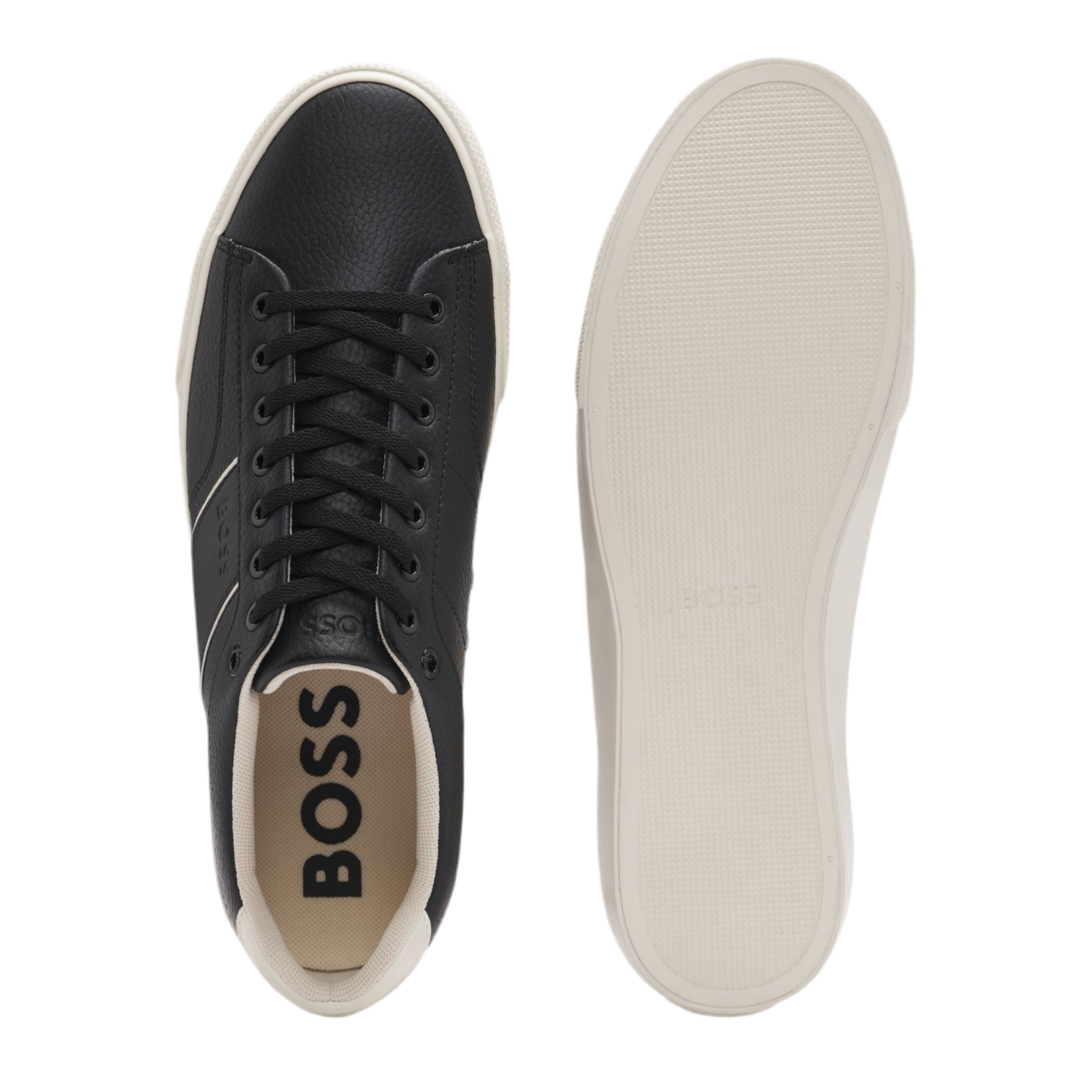 Hugo Boss Men Faux Leather Trainers - Black
