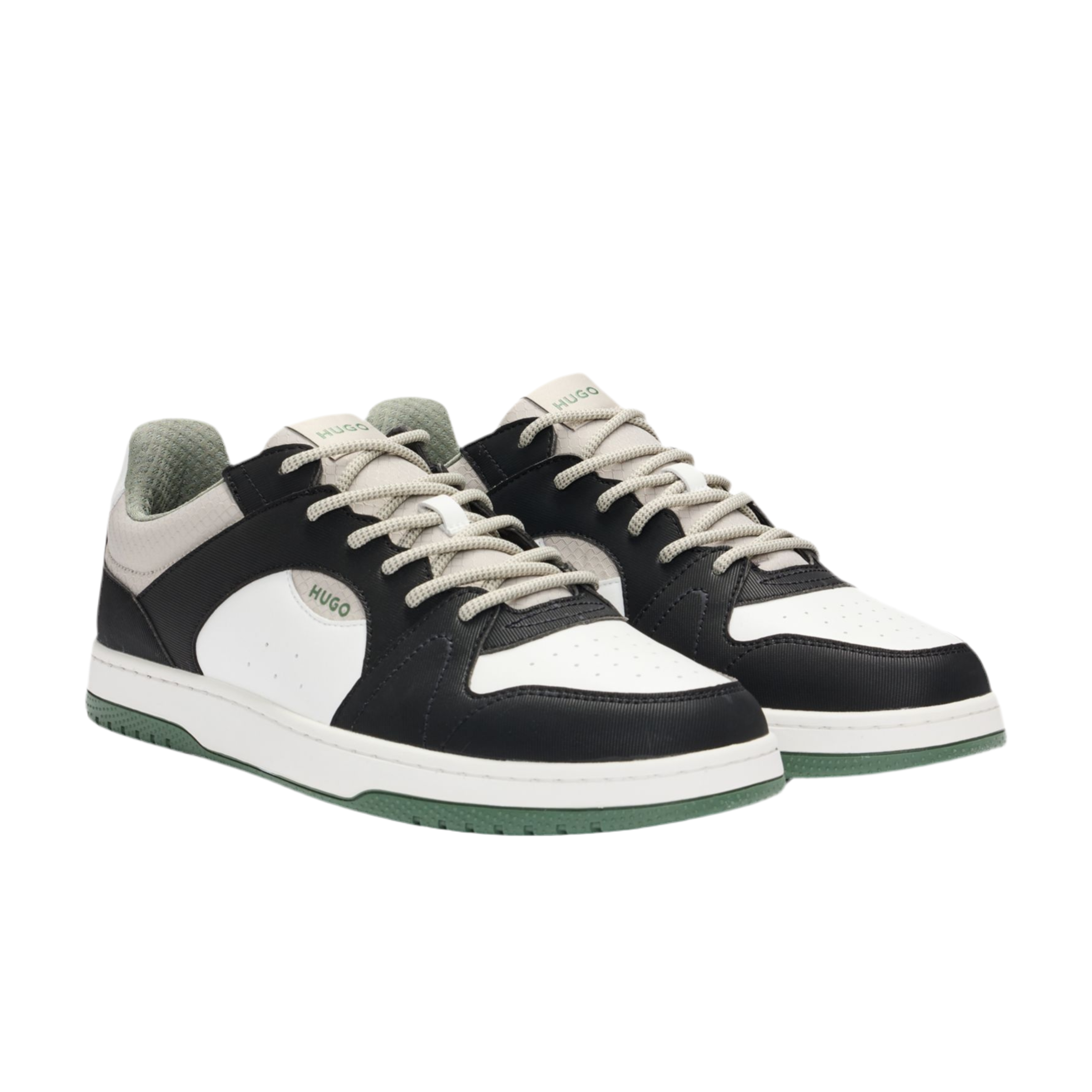 Hugo Boss Men Mixed Ripstop Suede Trainers - Light Green
