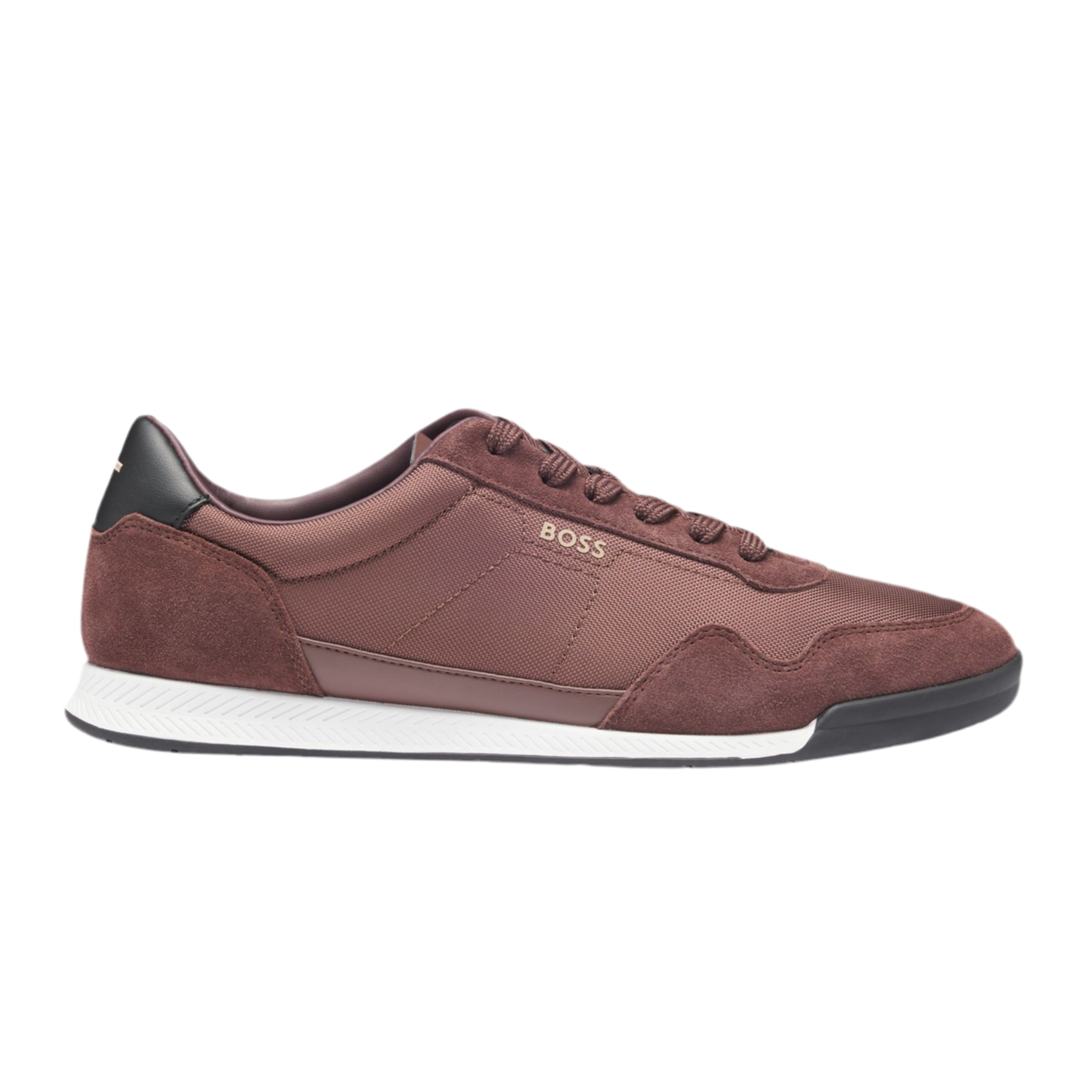 Hugo Boss Men Mixed Material Trainers - Dark Red