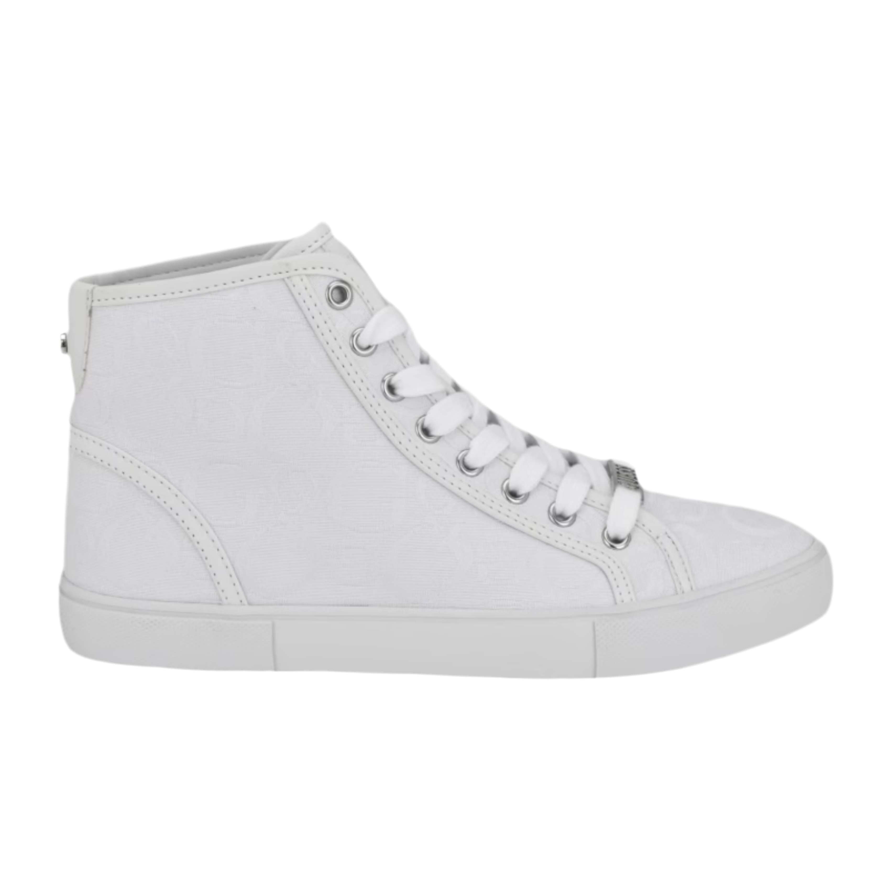 Guess Unisex Masons Canvas High-Top Sneakers - White