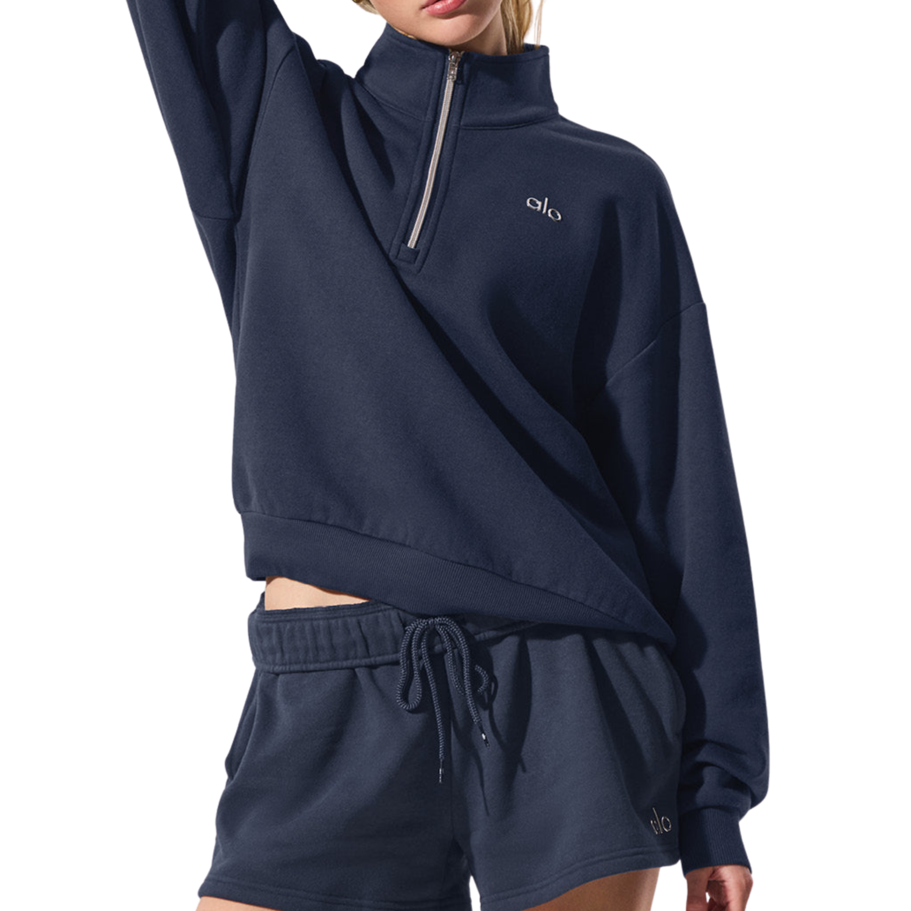 Alo Women Accolade 1/4 Zip Pullover - Navy