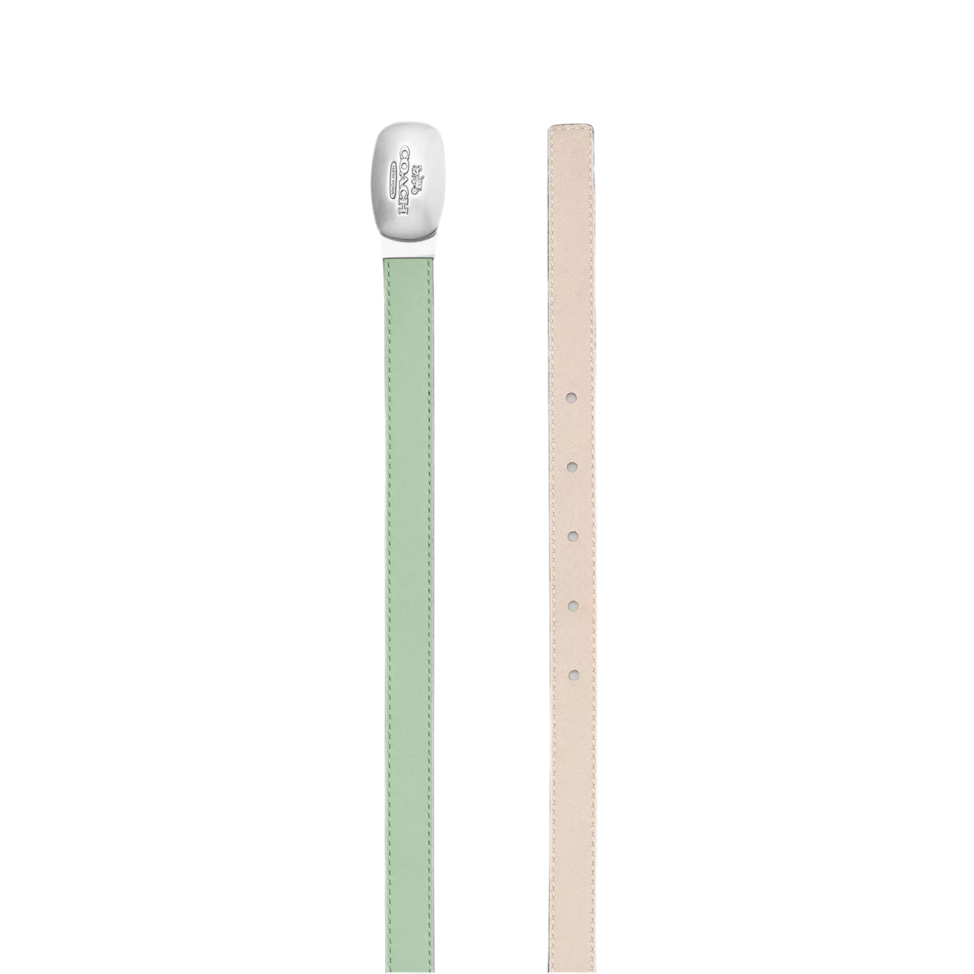 COACH Eliza Reversible Belt 18 Mm - Pale Green Ivory