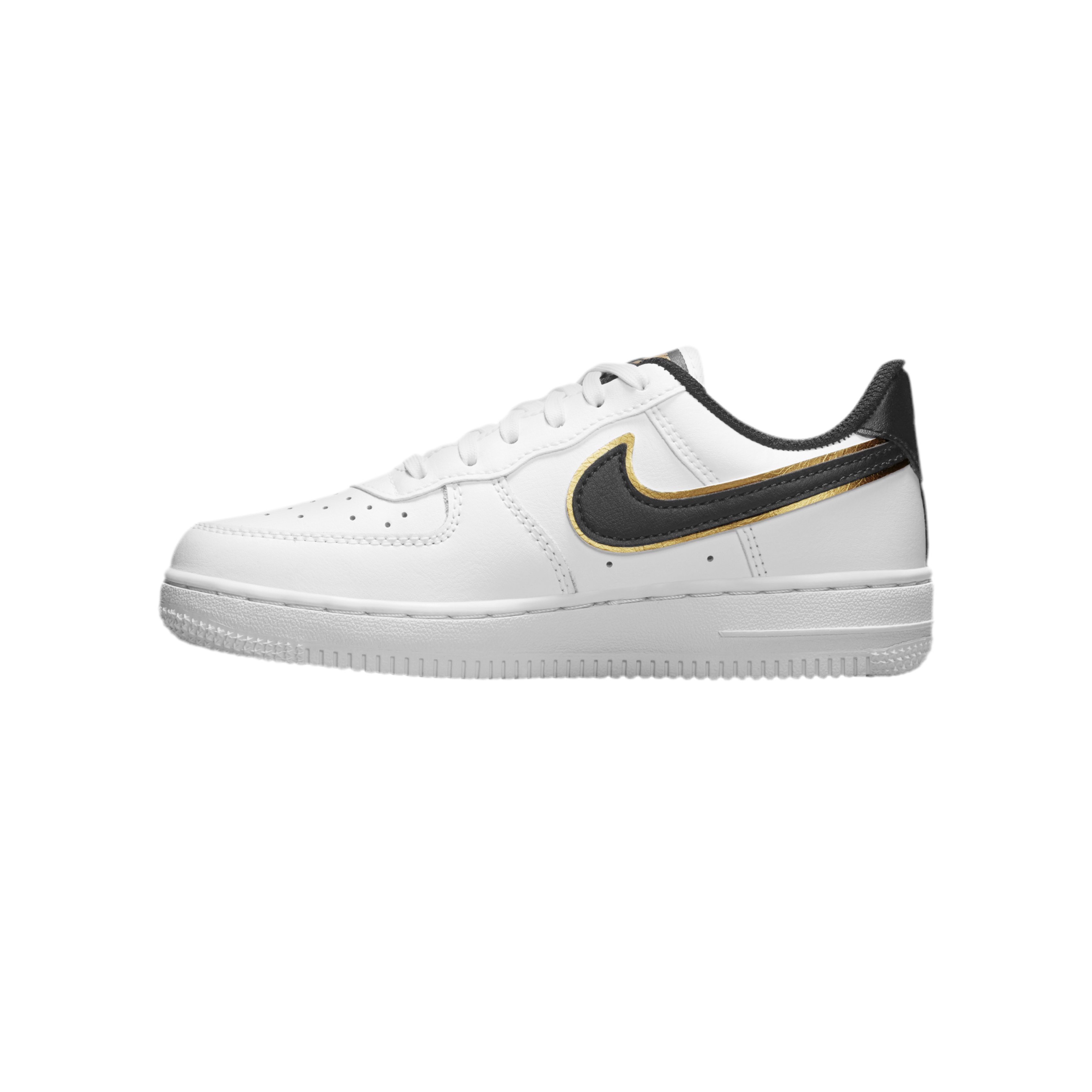 Nike Kids Air Force 1 - White Black Gold