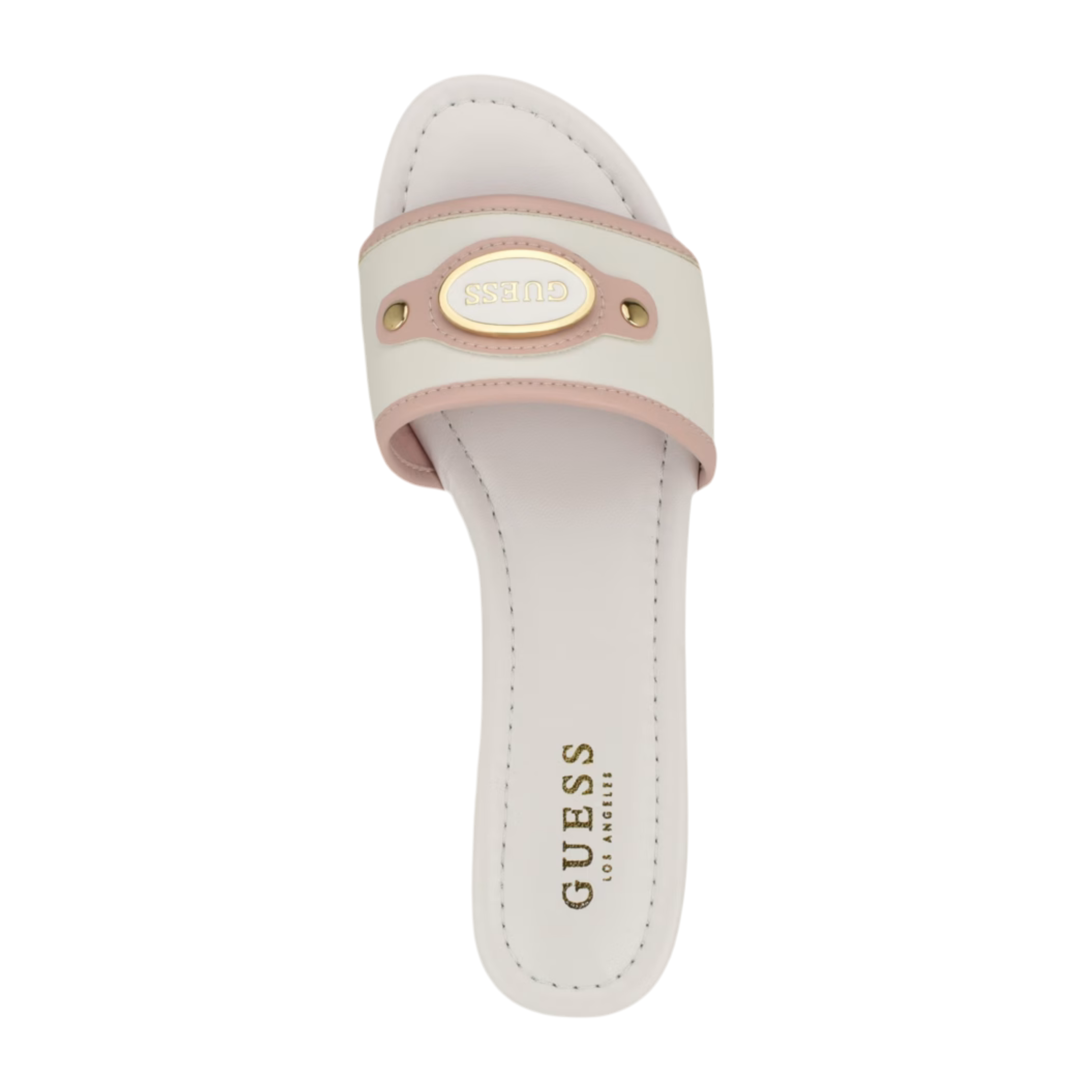 Guess Women Lyndon Logo Slides - White Pink