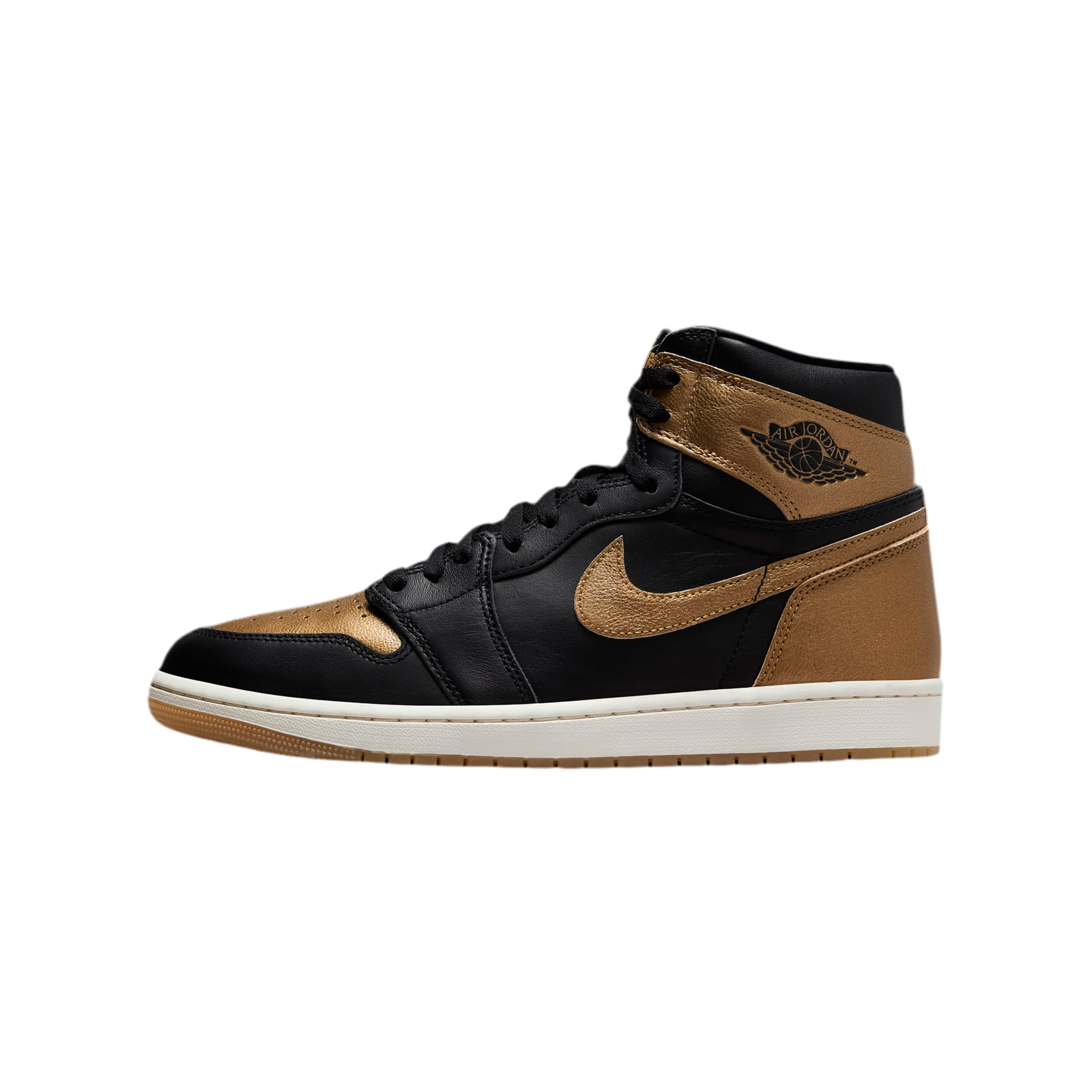 Nike Men's Air Jordan Retro 1 High - Black and Gold