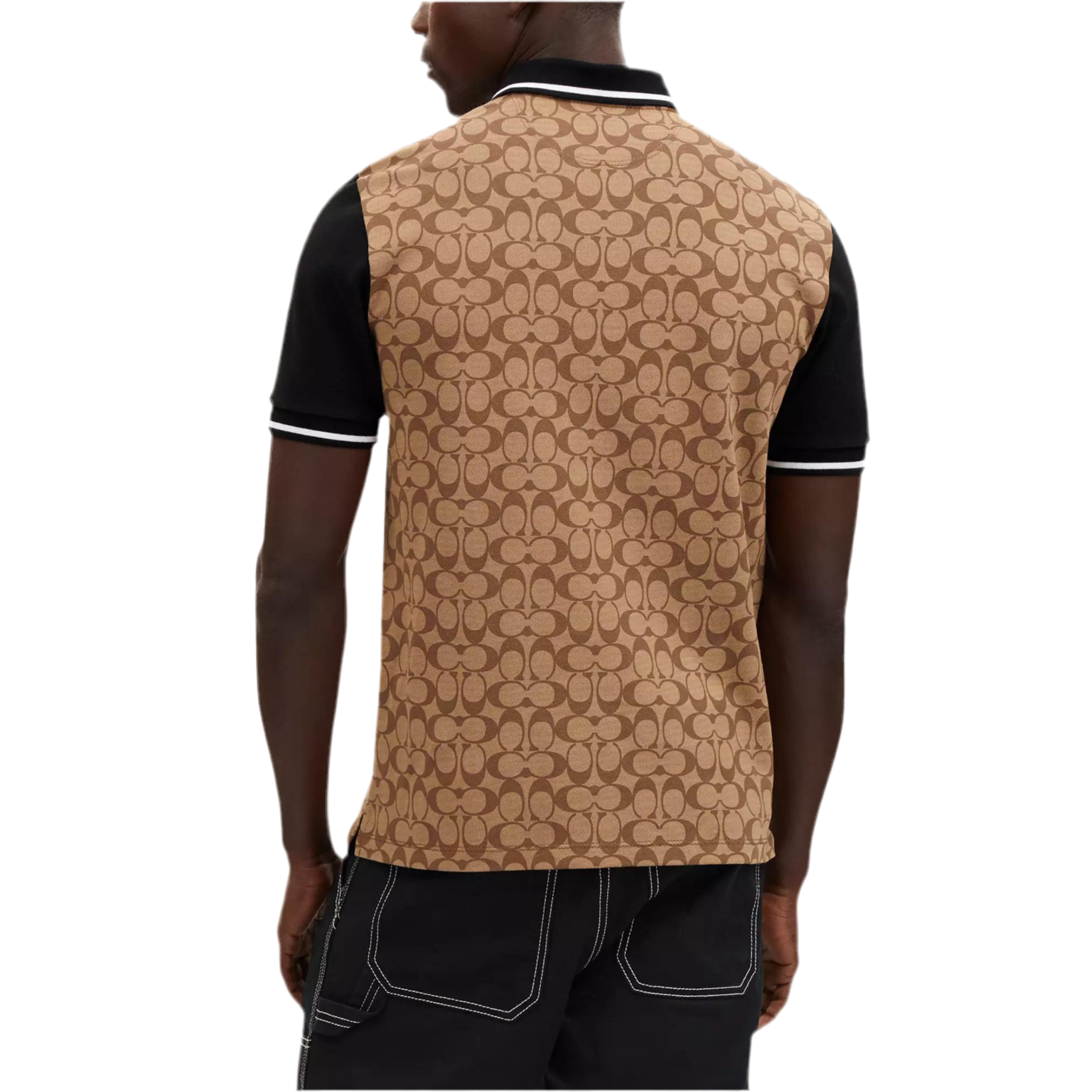 COACH Men Signature Polo - Khaki