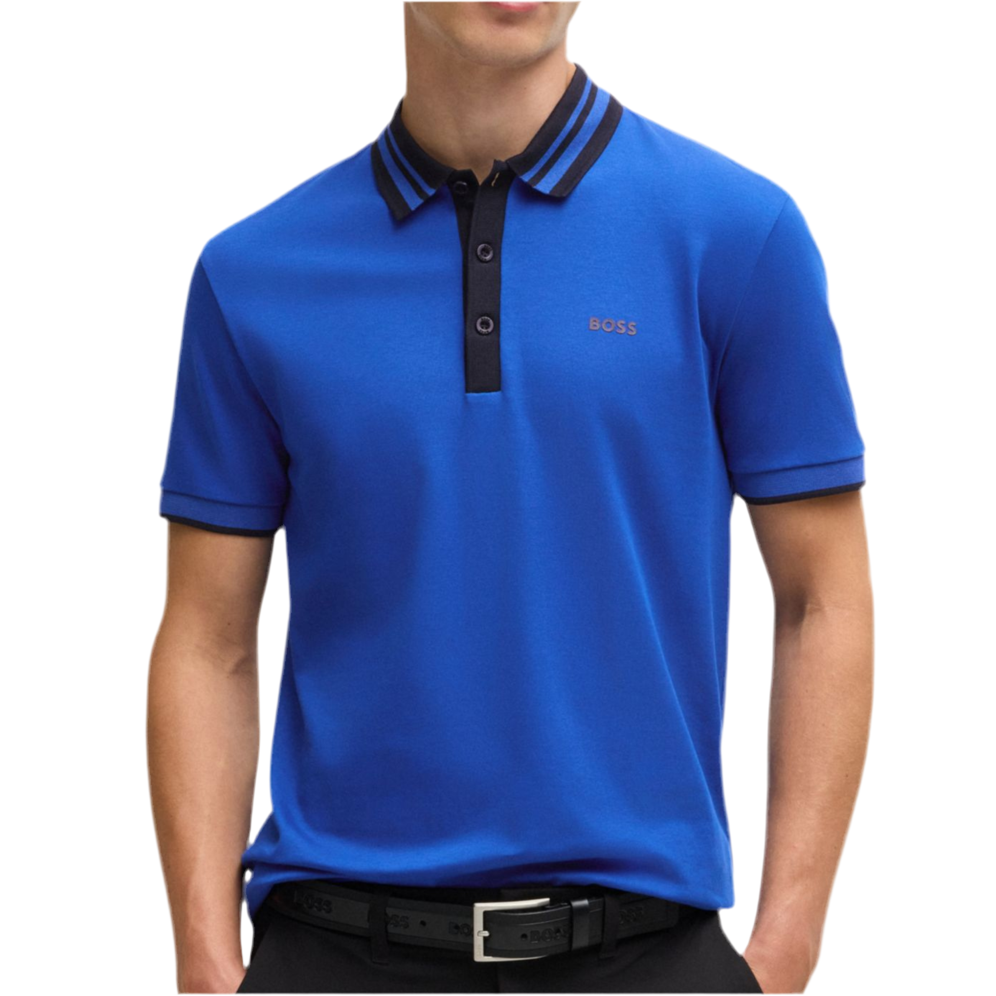 Hugo Boss Men Interlock Cotton Polo Shirt - Blue
