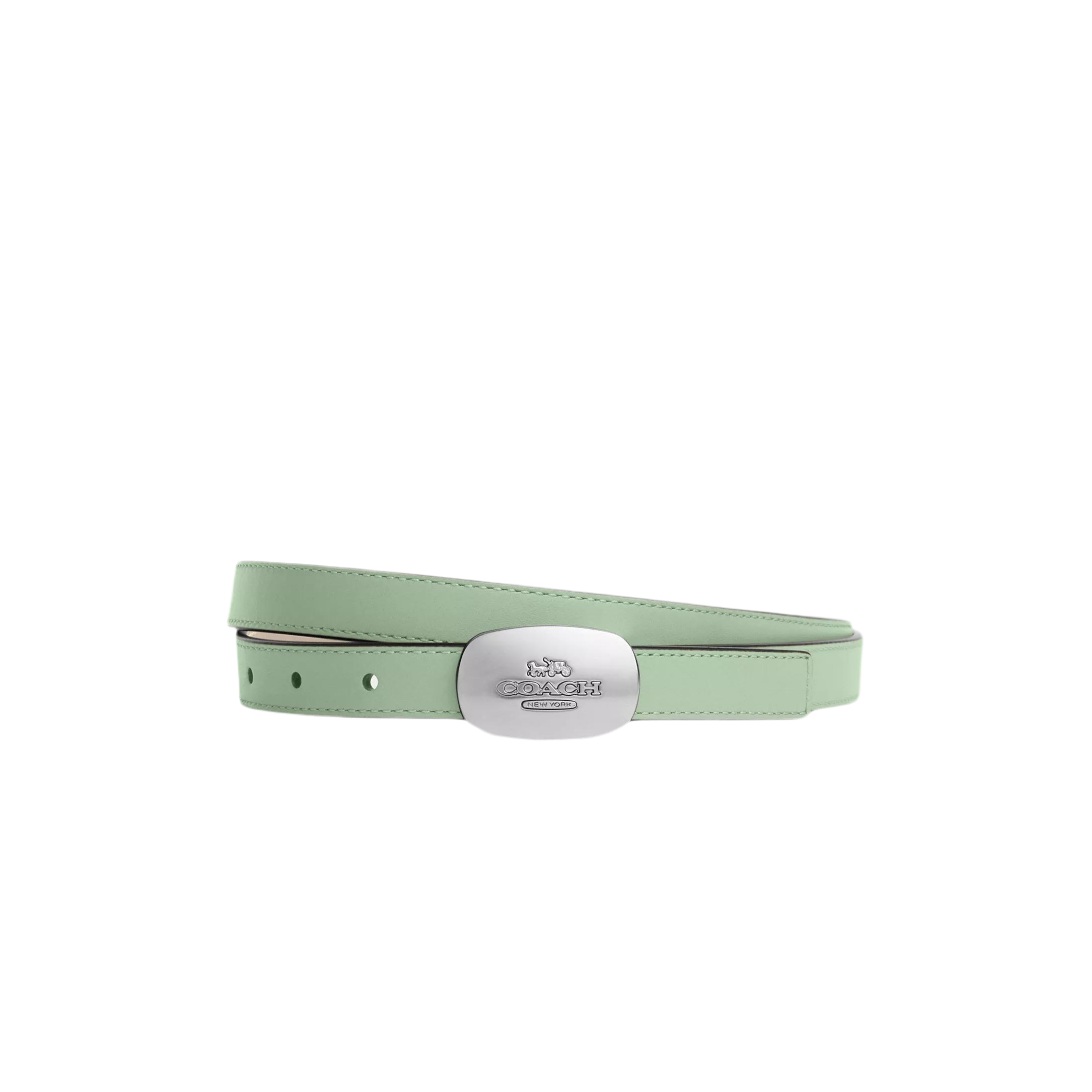 COACH Eliza Reversible Belt 18 Mm - Pale Green Ivory
