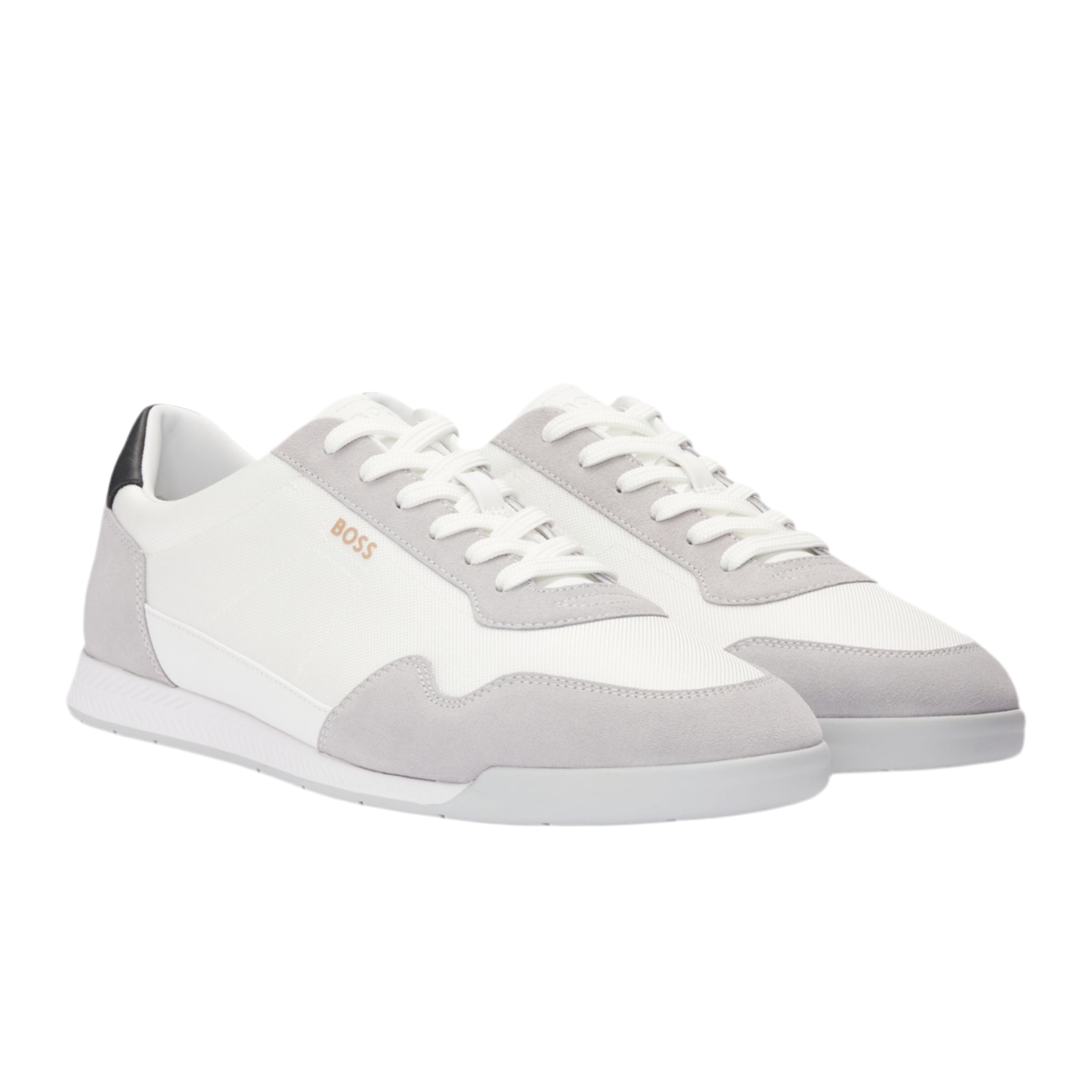 Hugo Boss Men Mixed Material Trainers - White