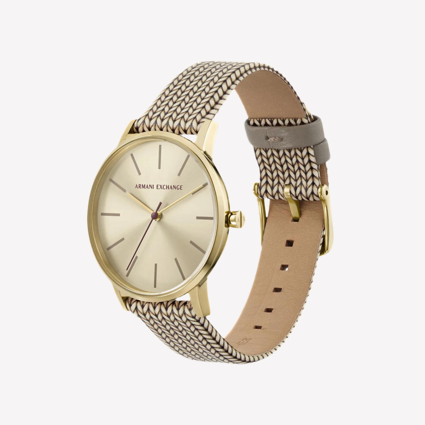 Armani Exchange Women Leather Strap Watch - Pattern
