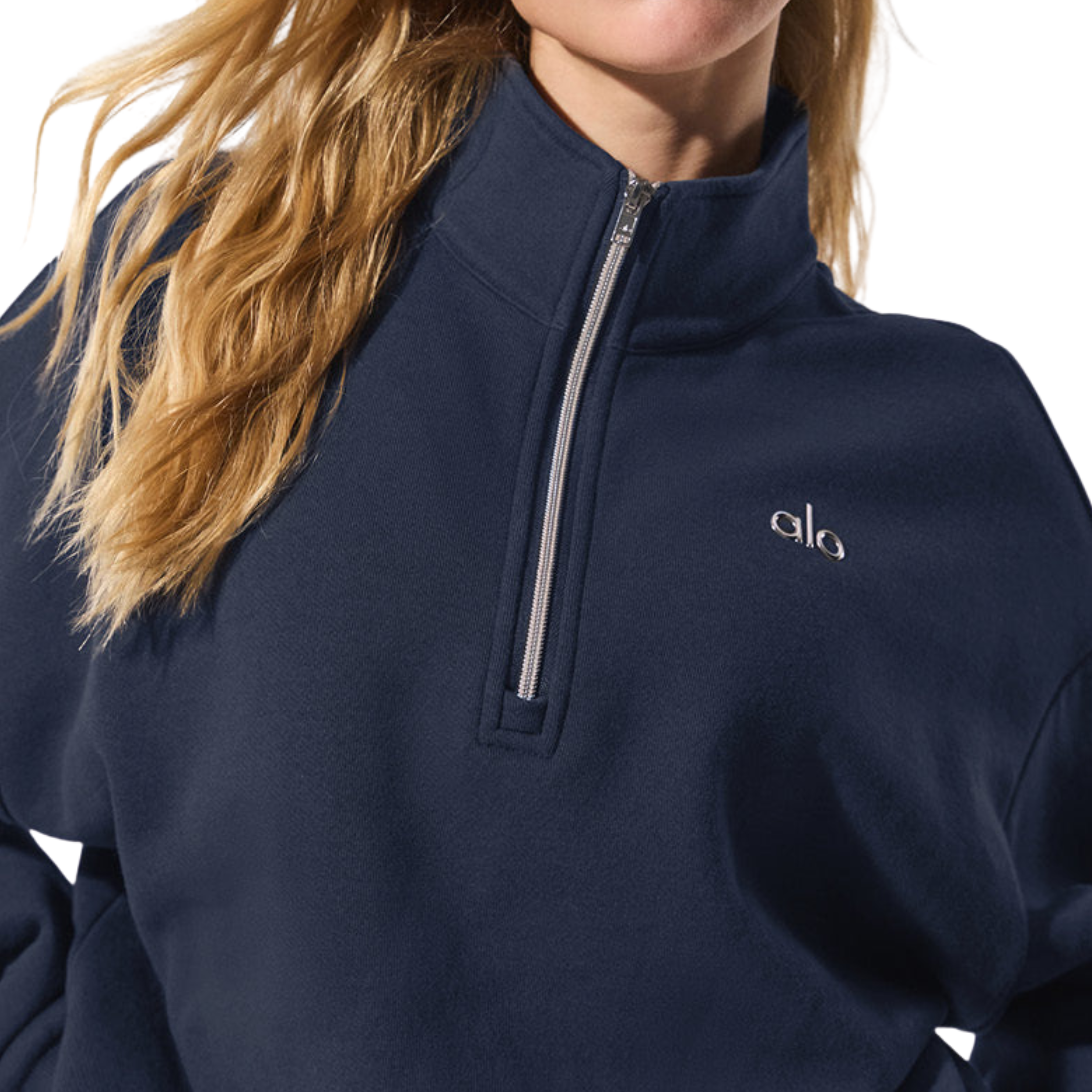 Alo Women Accolade 1/4 Zip Pullover - Navy