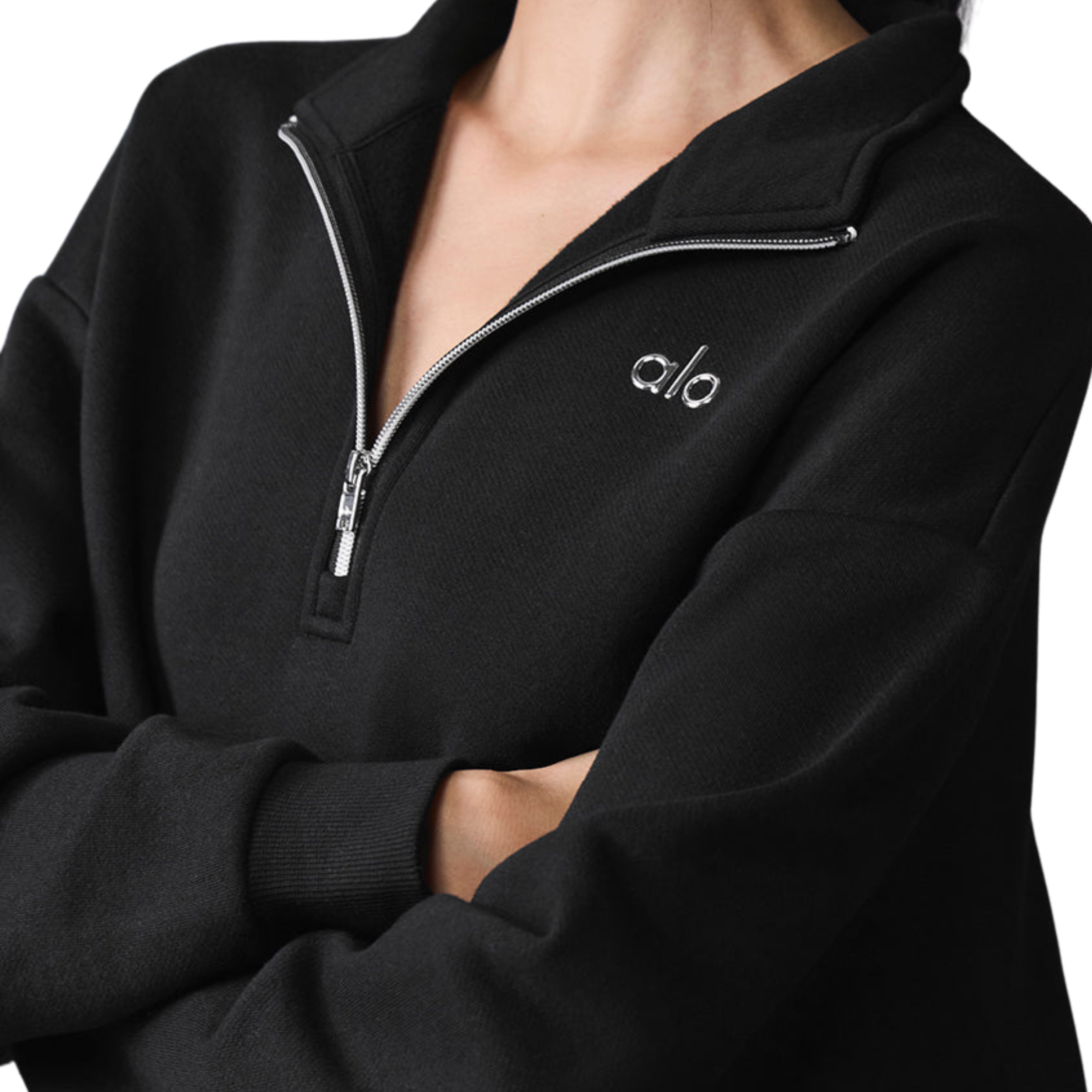 Alo Women Accolade 1/4 Zip Pullover - Black