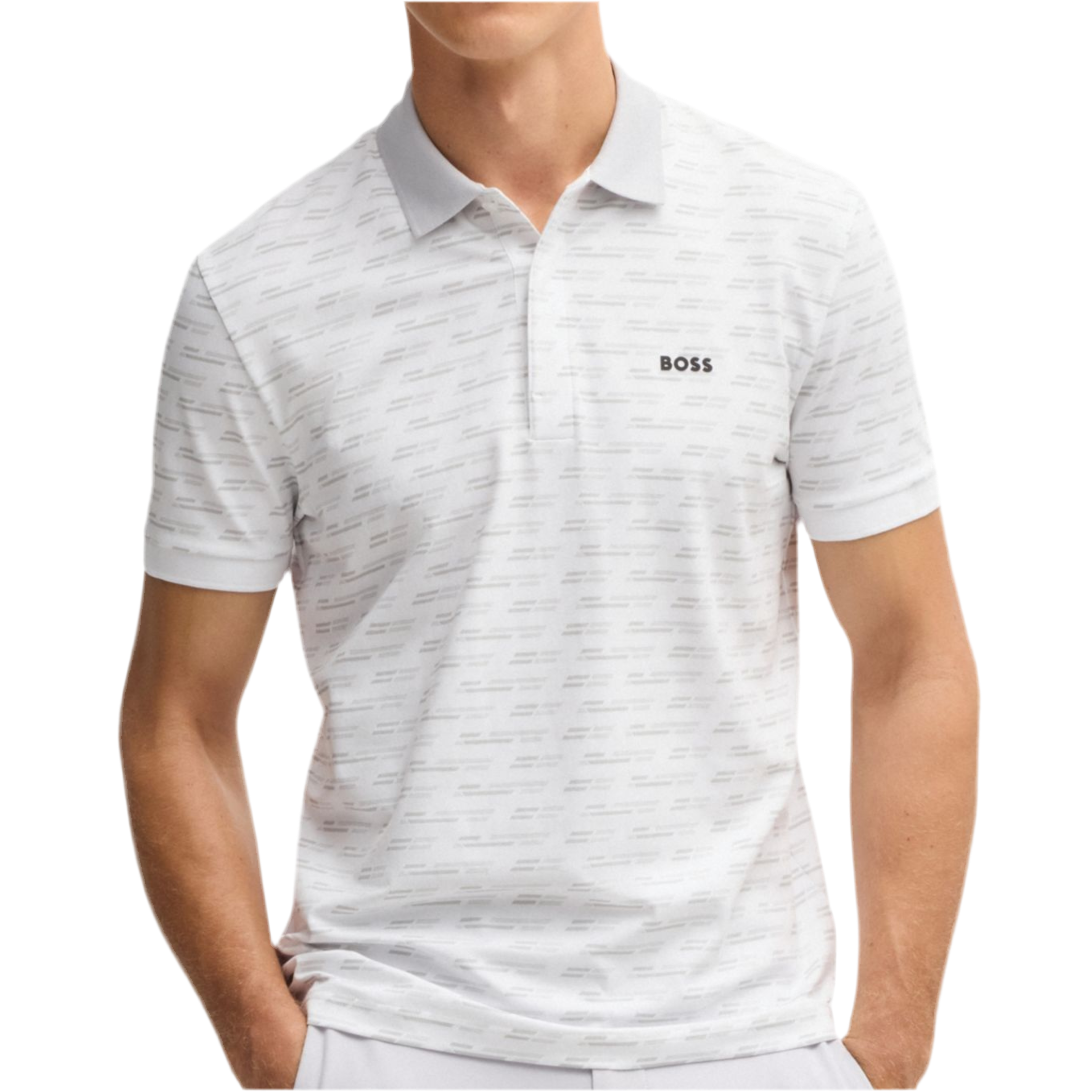 Hugo Boss Men Paddy Polo Shirt Printed - White