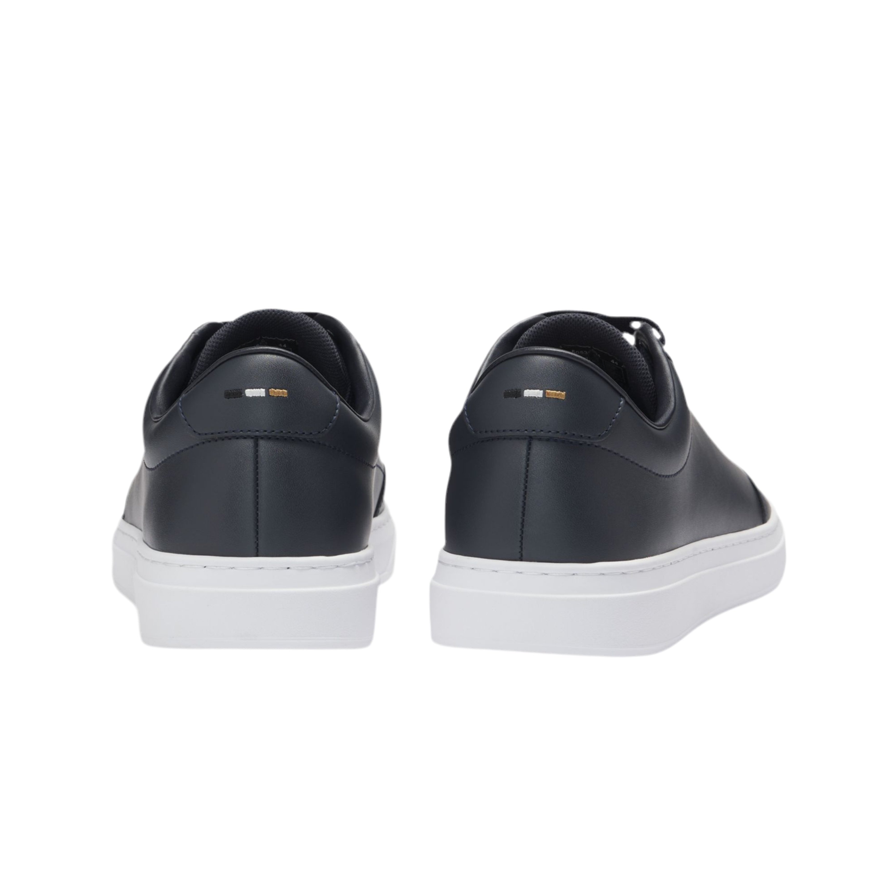 Hugo Boss Men Coated Leather Trainers - Dark Blue