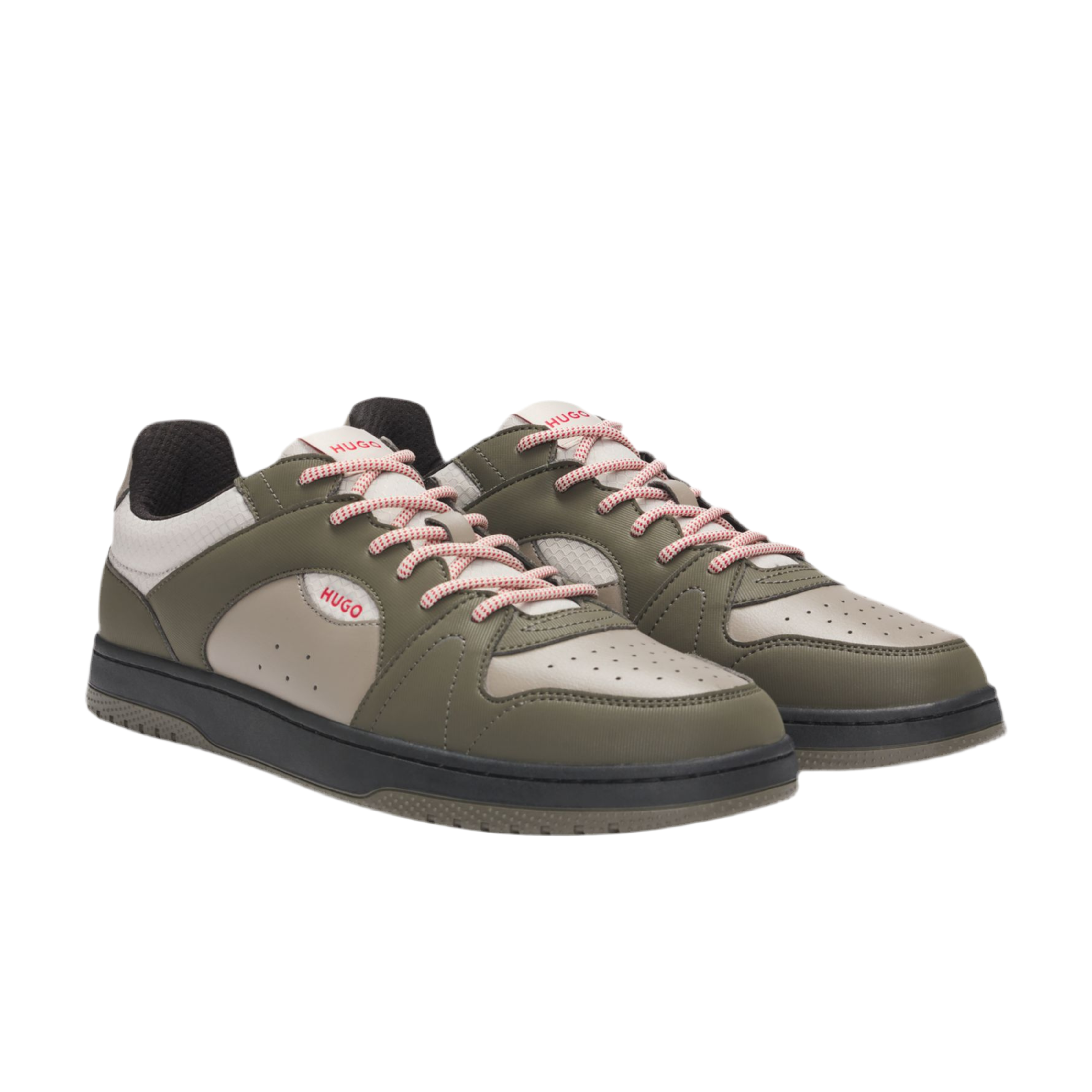 Hugo Boss Men Mixed Ripstop Suede Trainers - Light Brown