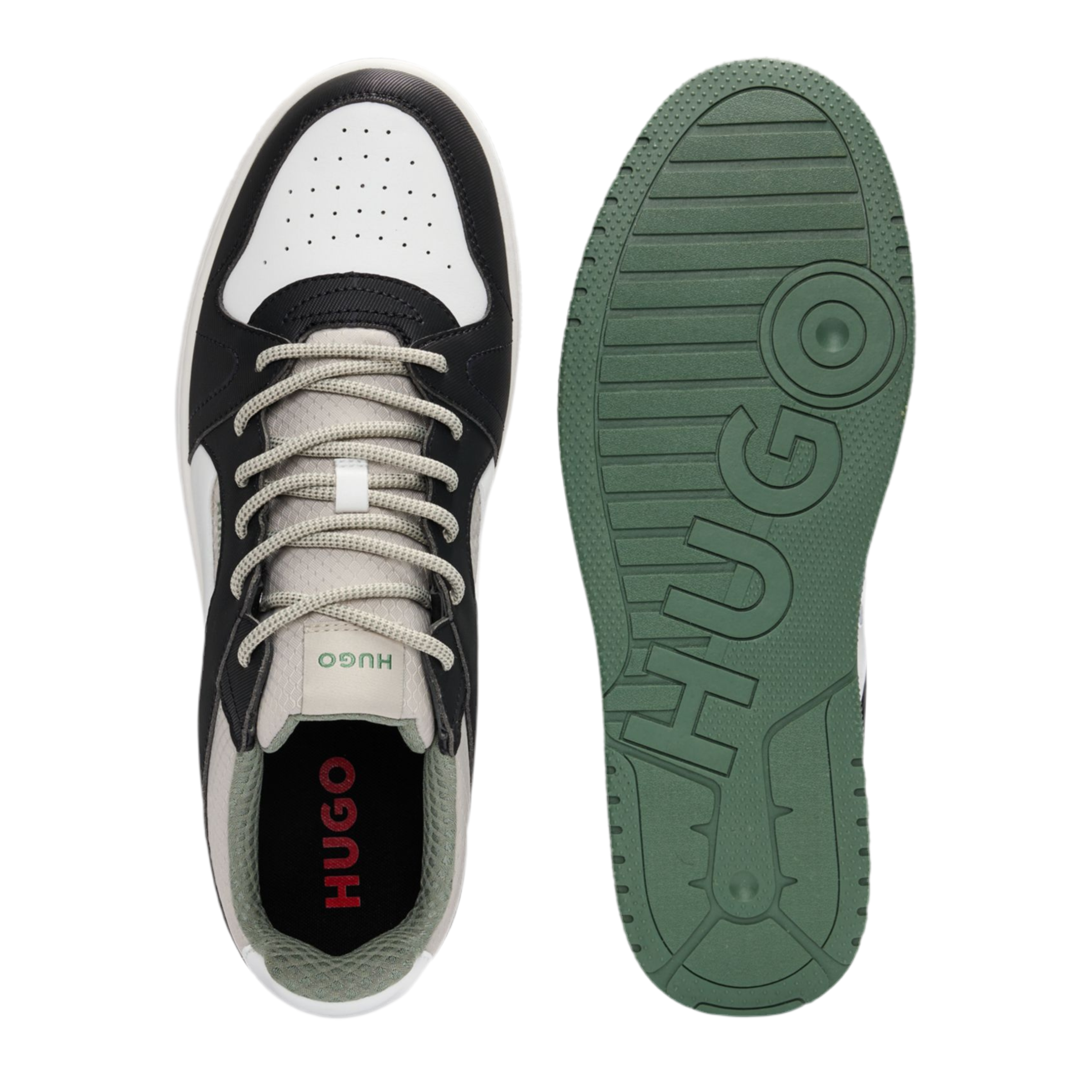 Hugo Boss Men Mixed Ripstop Suede Trainers - Light Green