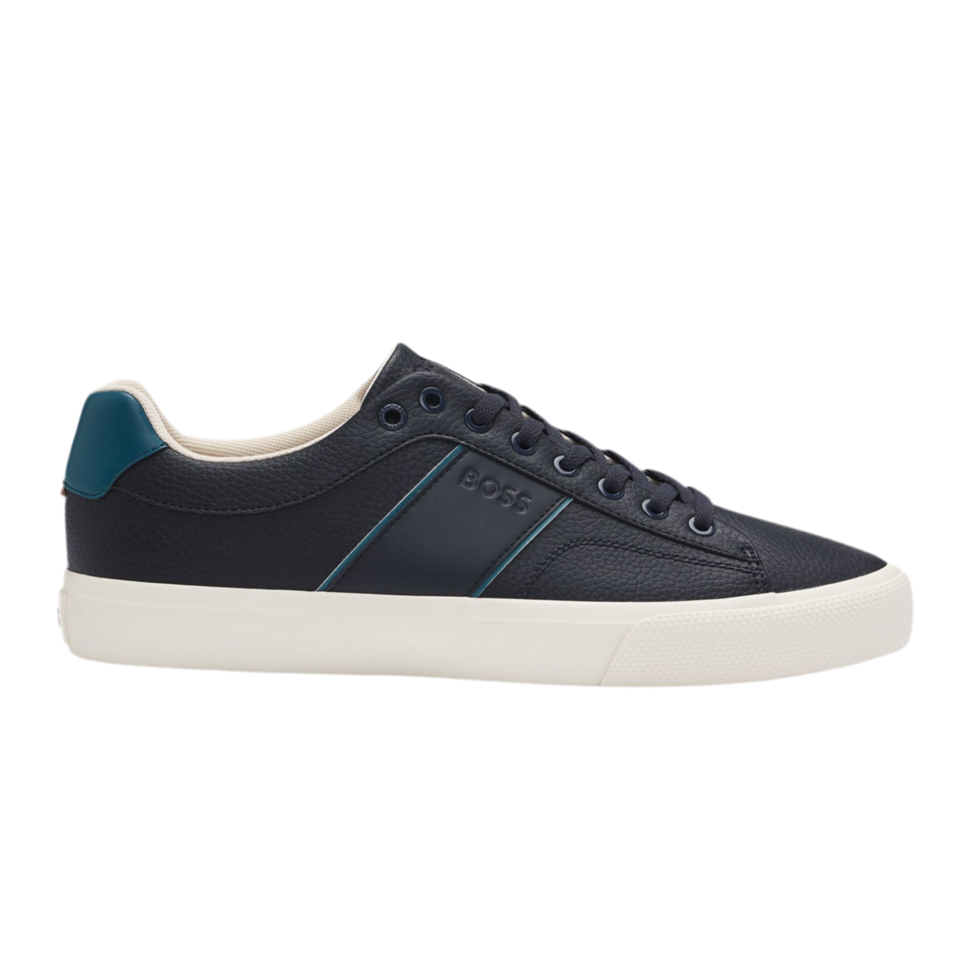 Hugo Boss Men Faux Leather Trainers - Light Blue