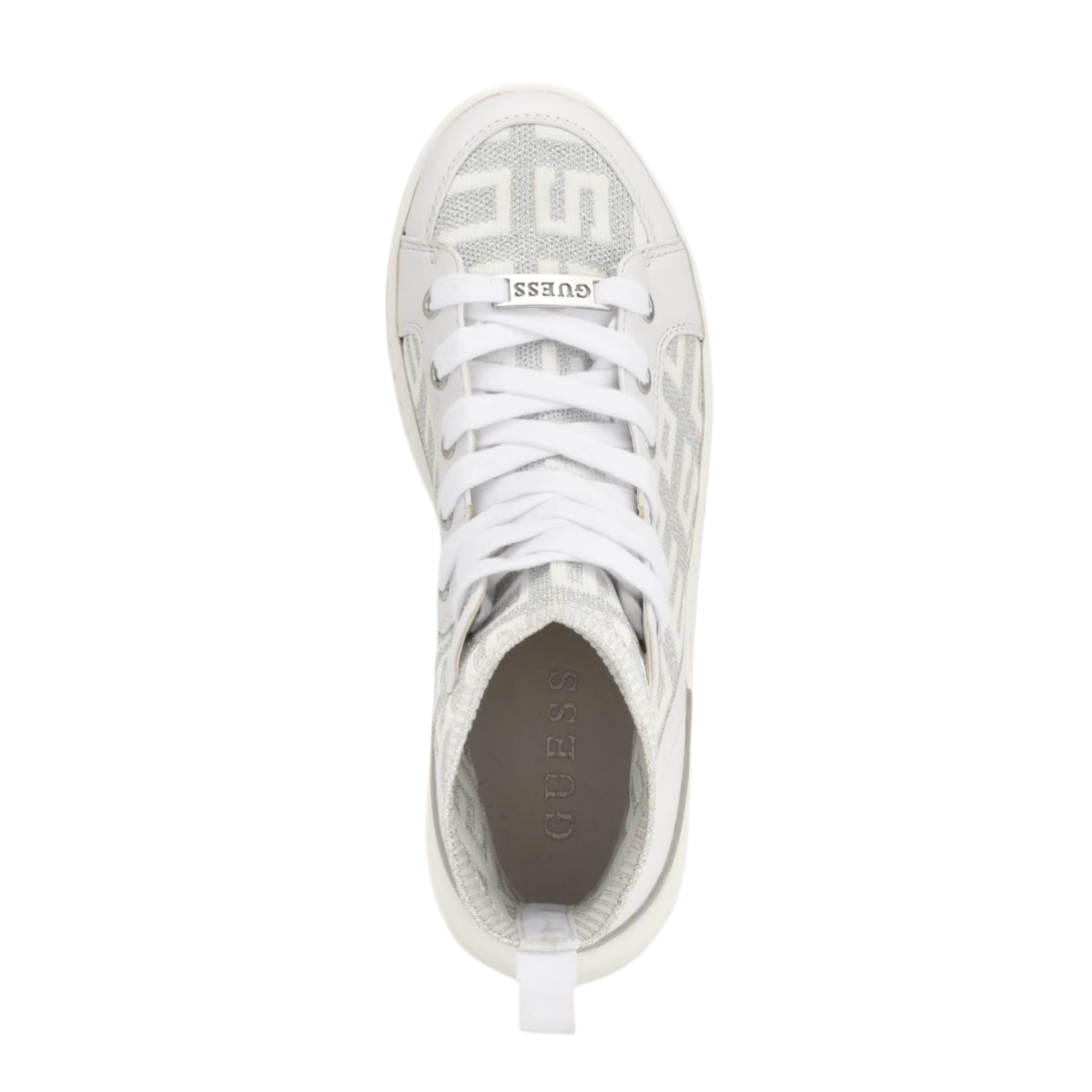 Guess Unisex Mannen Logo Knit High-Top Sneakers - Grey