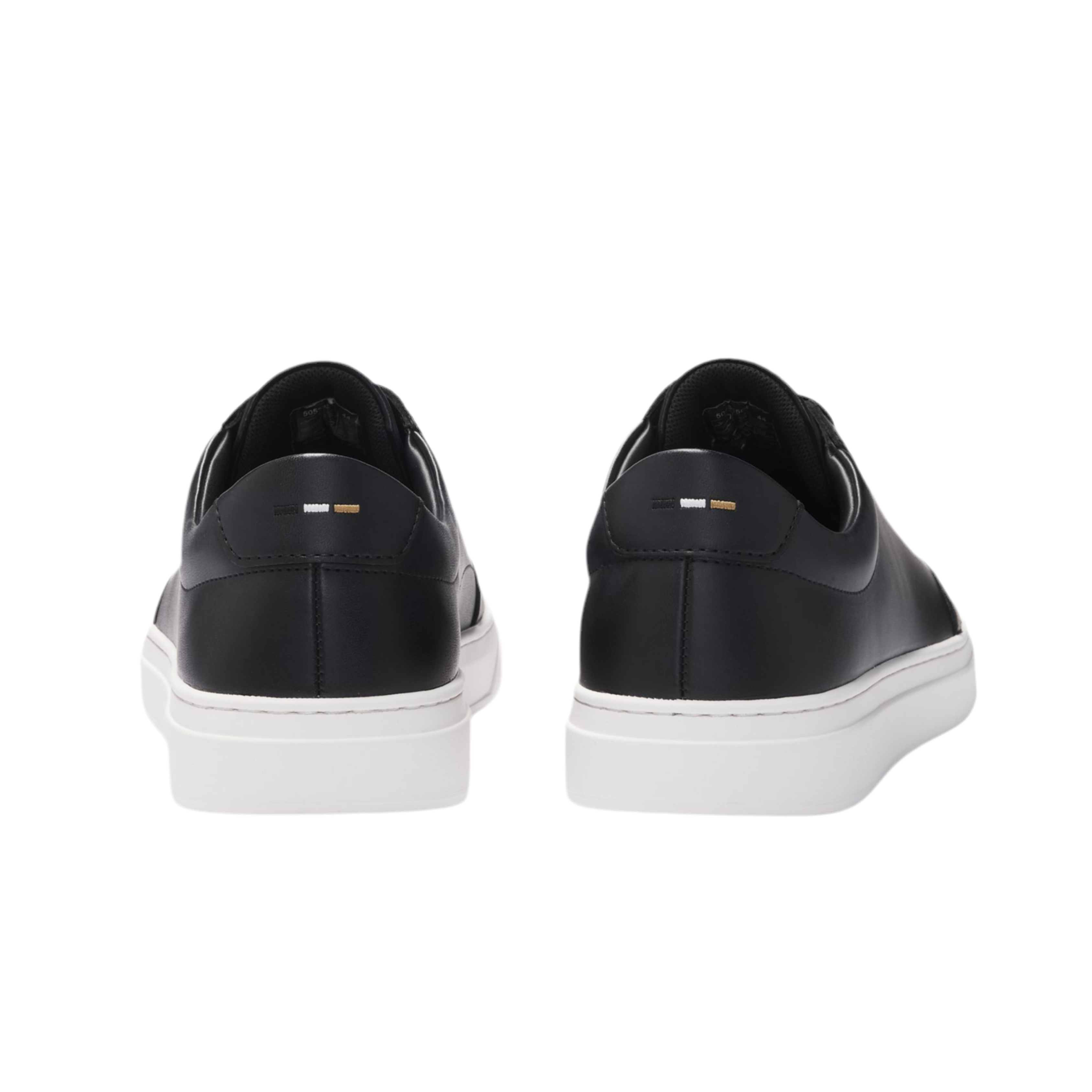 Hugo Boss Men Coated Leather Trainers - Black