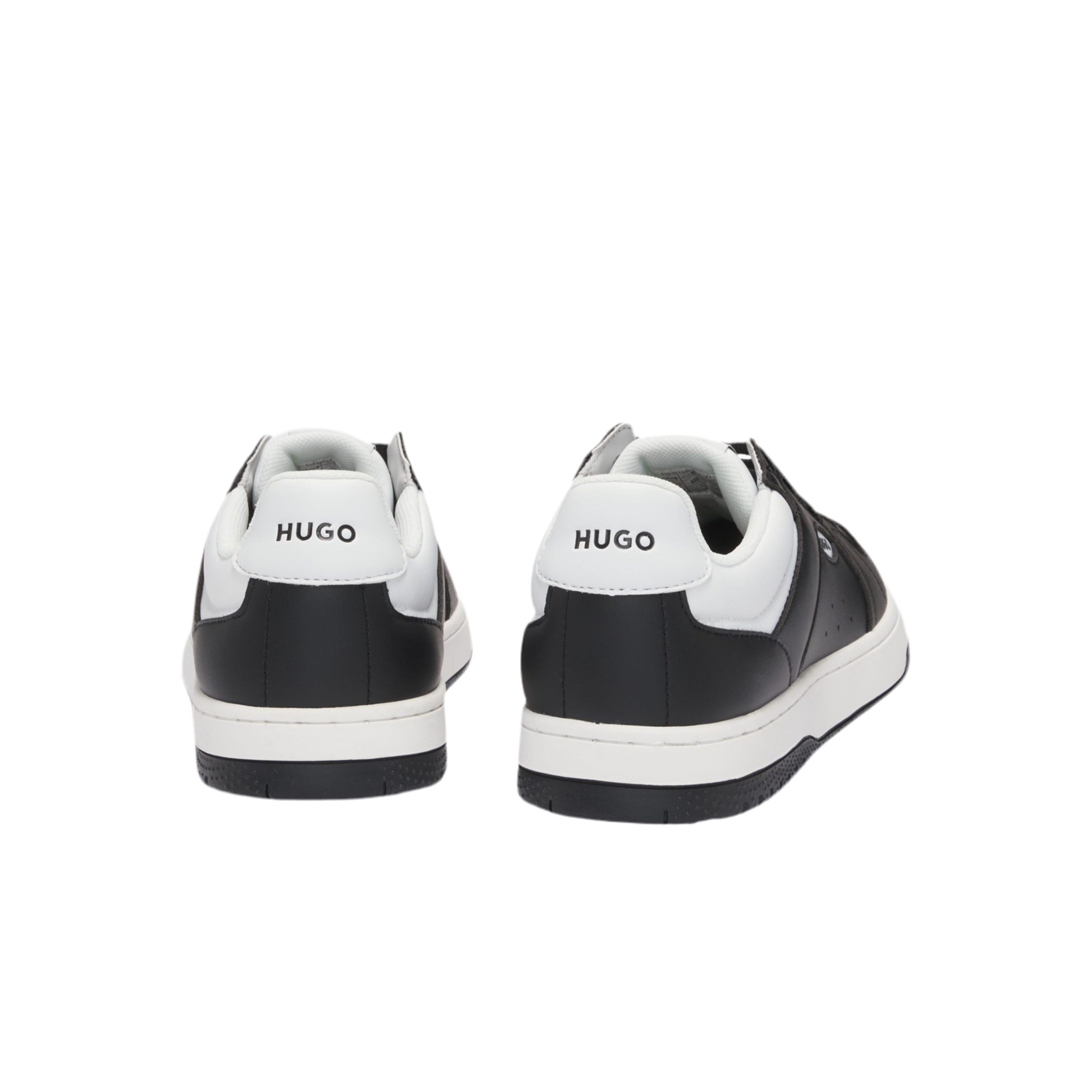 Hugo Boss Men Faux Leather Lace Up Trainers - Dark Grey